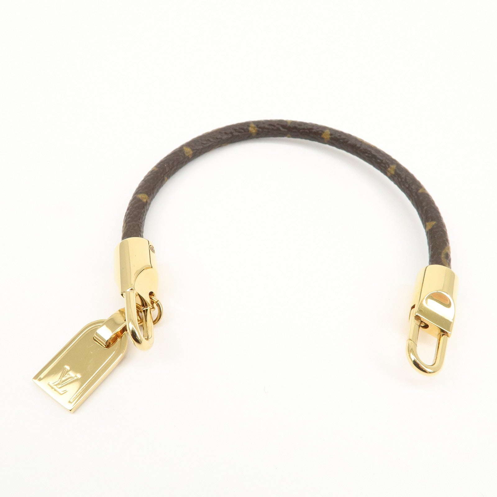 Louis Vuitton Monogram Bracelet Lock It Monogram Brown Gold M6605F Used