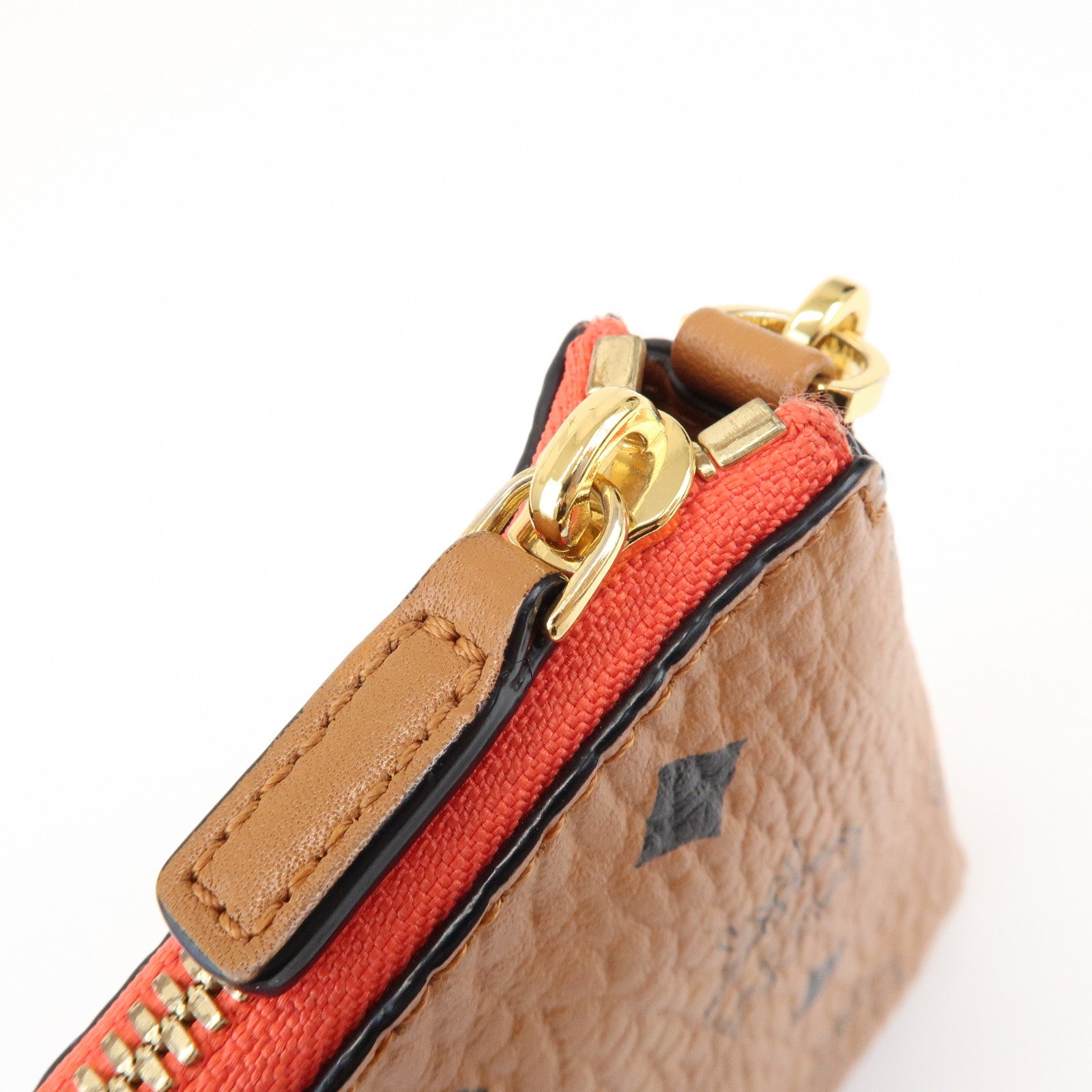 MCM Visetos Leather 2WAY Hand Bag Shoulder Bag Crossbody Bag Brown