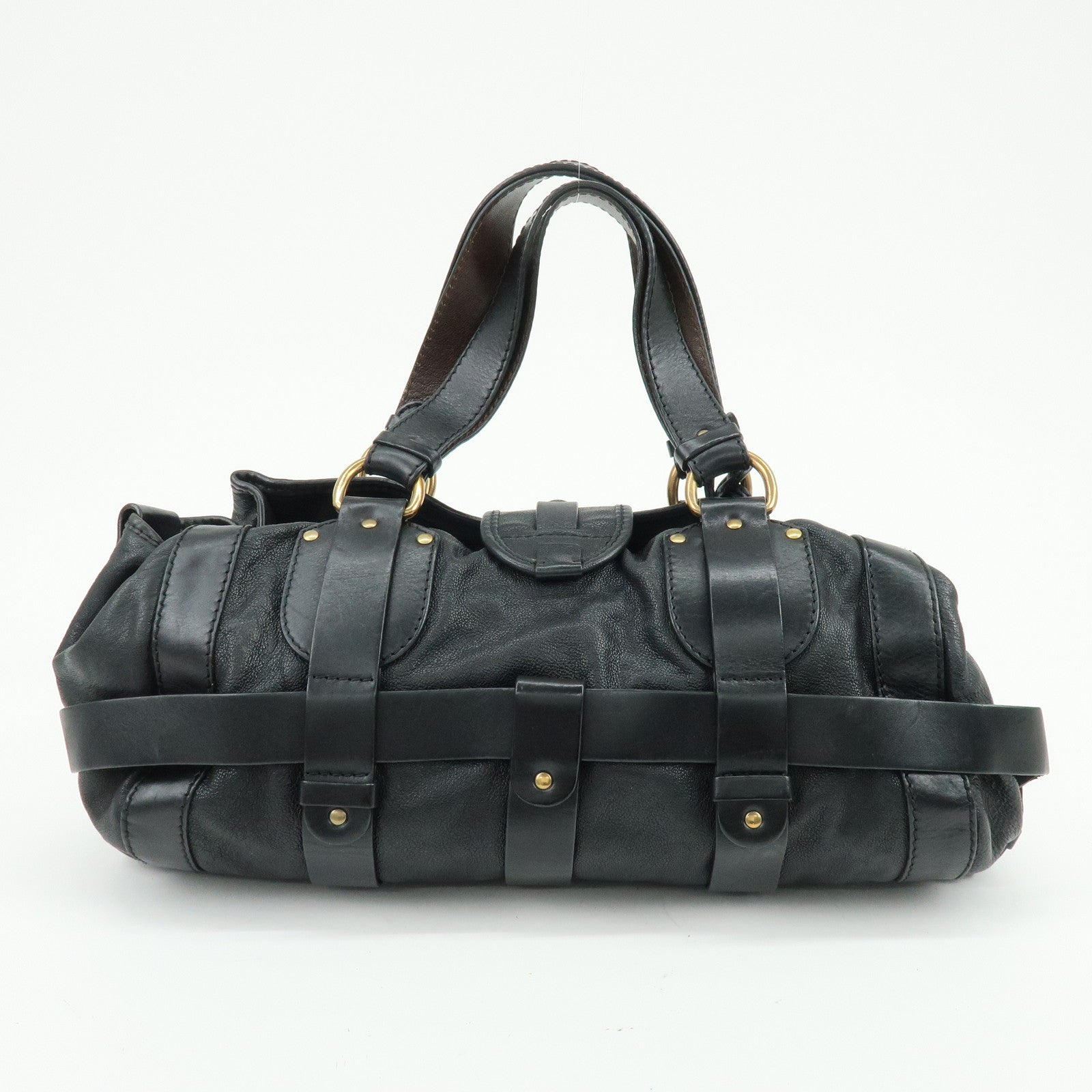 Chloe Kerala  Leather Tote Bag Hand Bag Horseshoe Charm Black