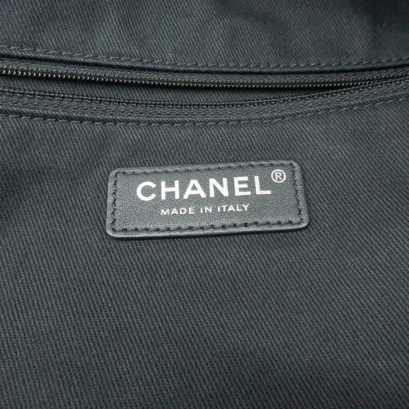 CHANEL COCO Mark Canvas Leather Chain Shoulder Bag Tote Bag A57180