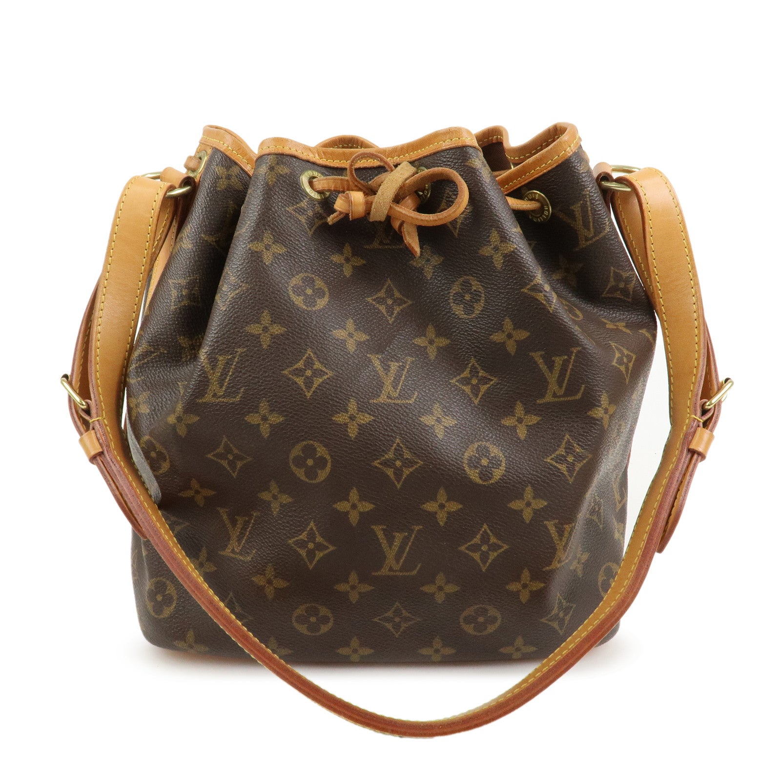 Louis Vuitton Monogram Canvas Petit Noe Shoulder Bag Brown M42226