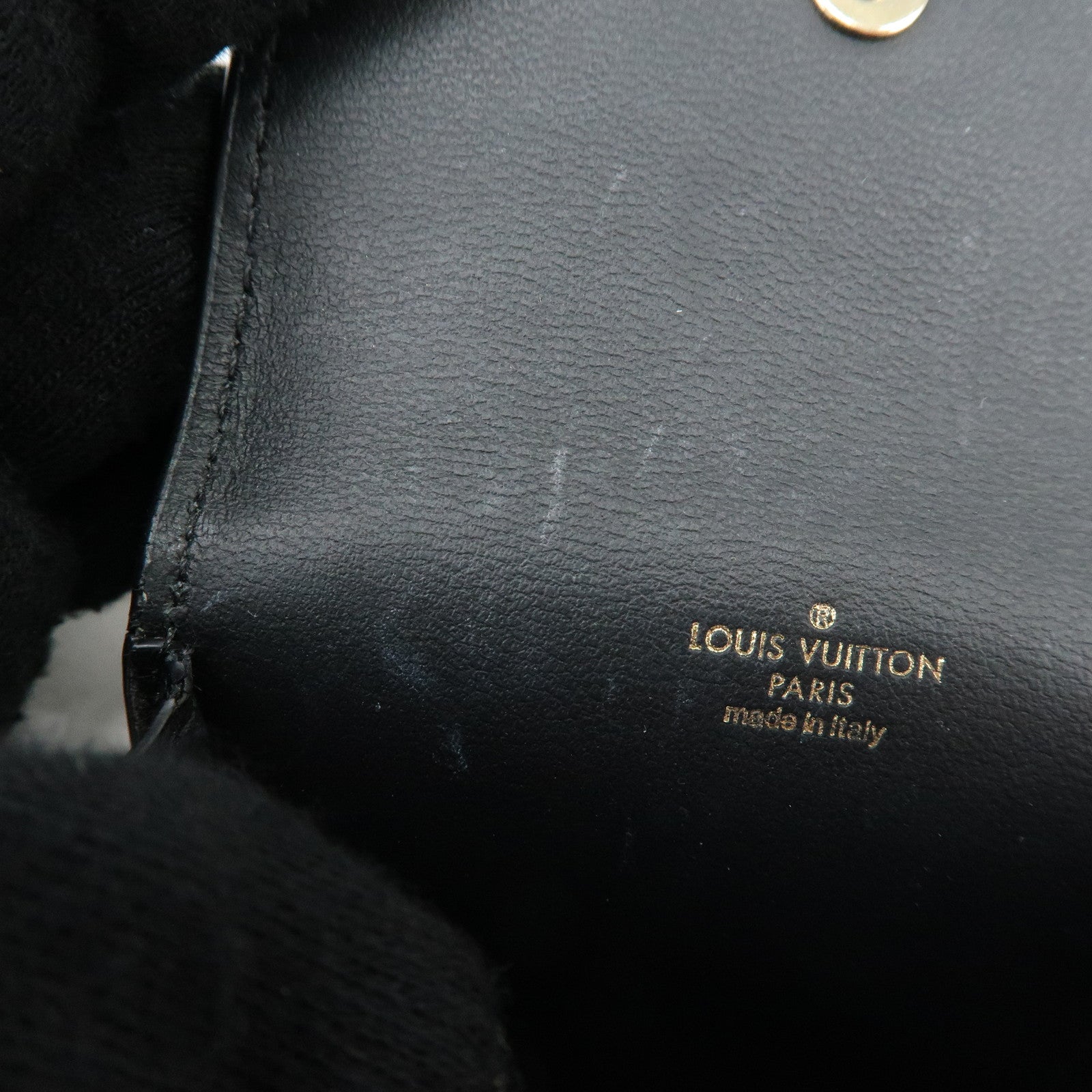 Louis Vuitton Leather Bijou Sac Earphone Case Pouch Noir M00829