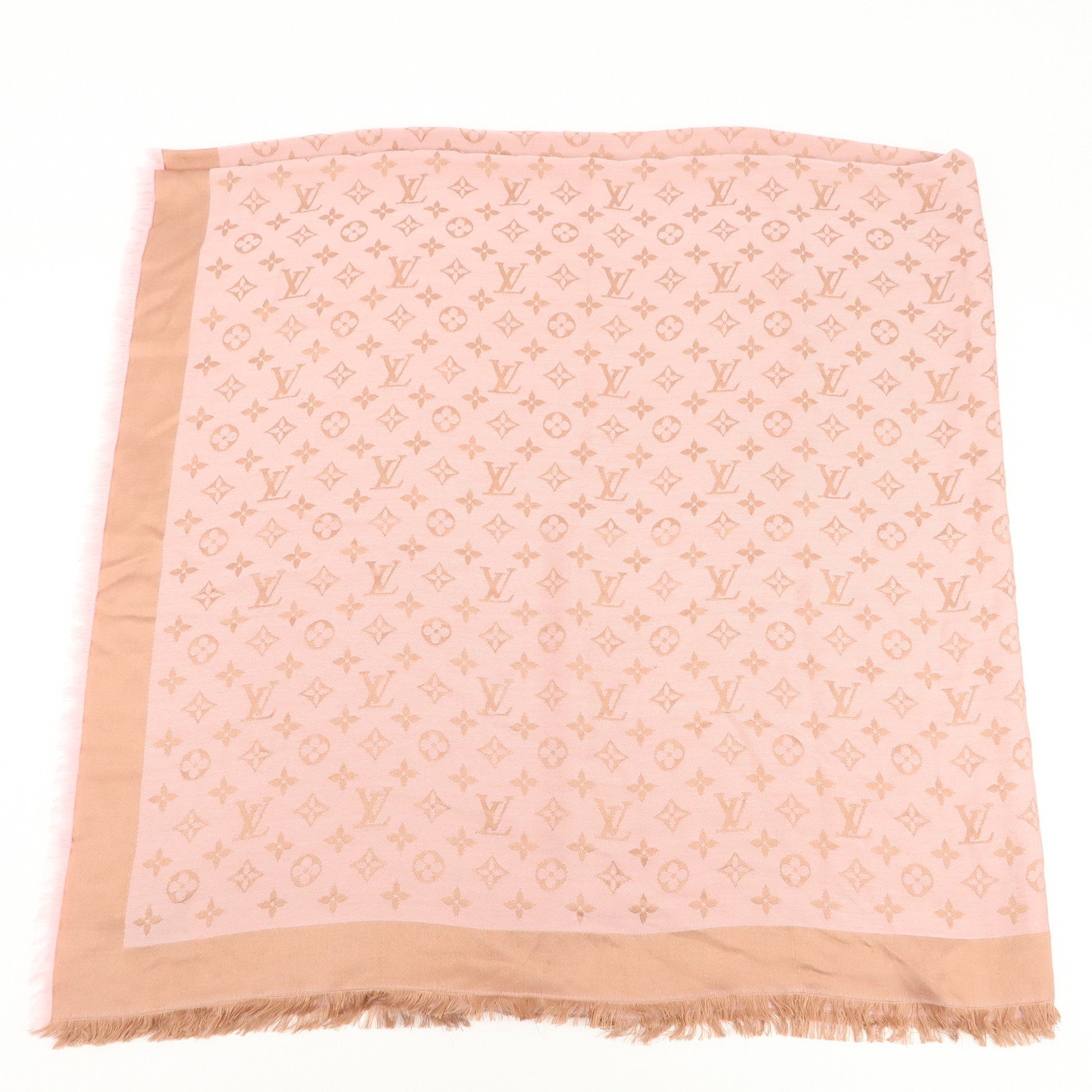 Louis Vuitton Shawl Monogram Neo Denim Silk 100% Wool Scarf M70642