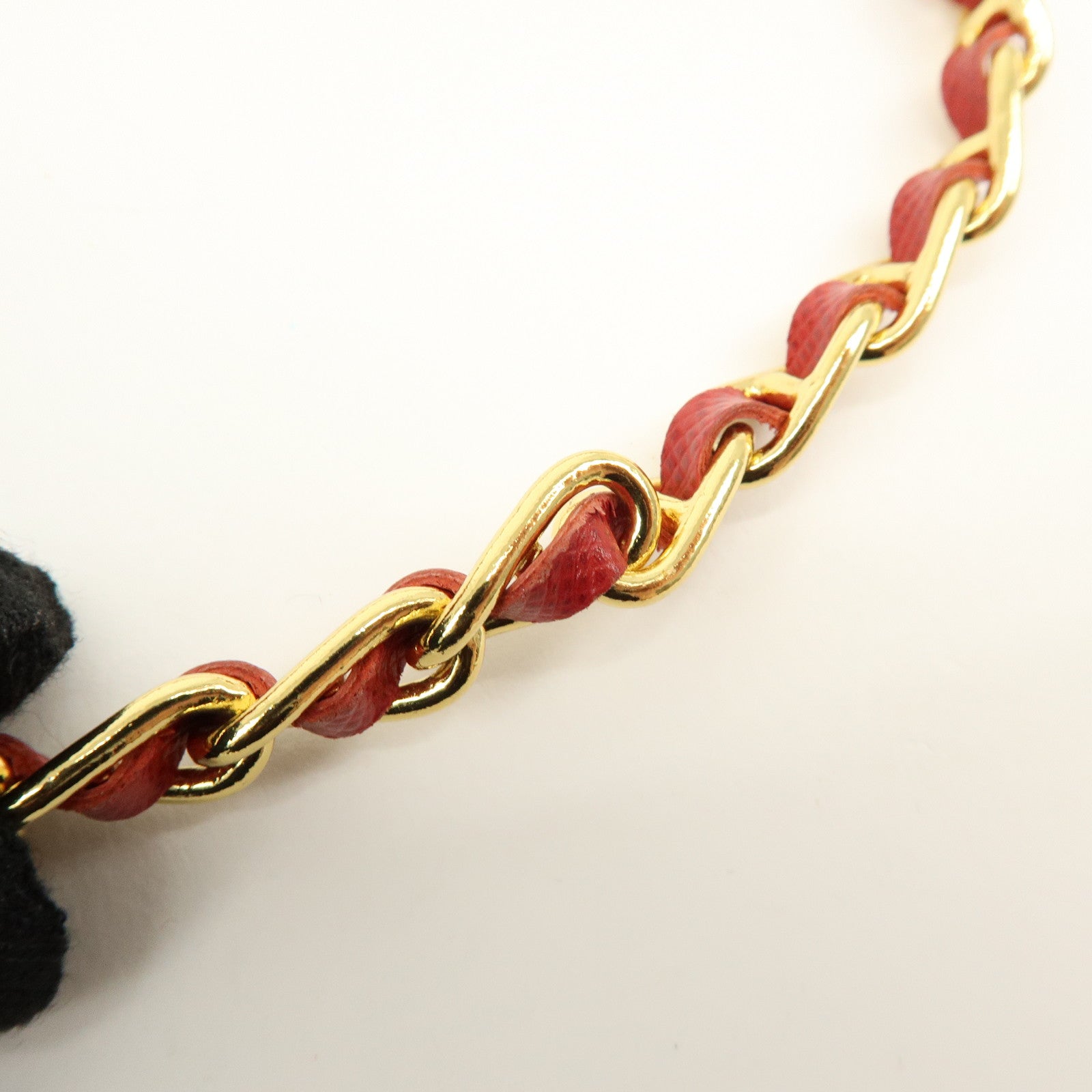 PRADA Saffiano Leather Chain Wallet Shoulder Bag Red 1M1290