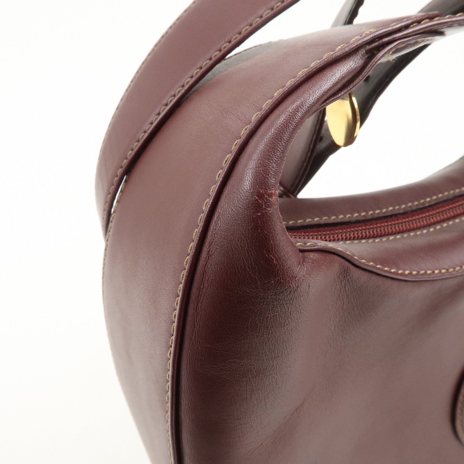 Cartier Must de Cartier Leather Shoulder Bag Bordeaux