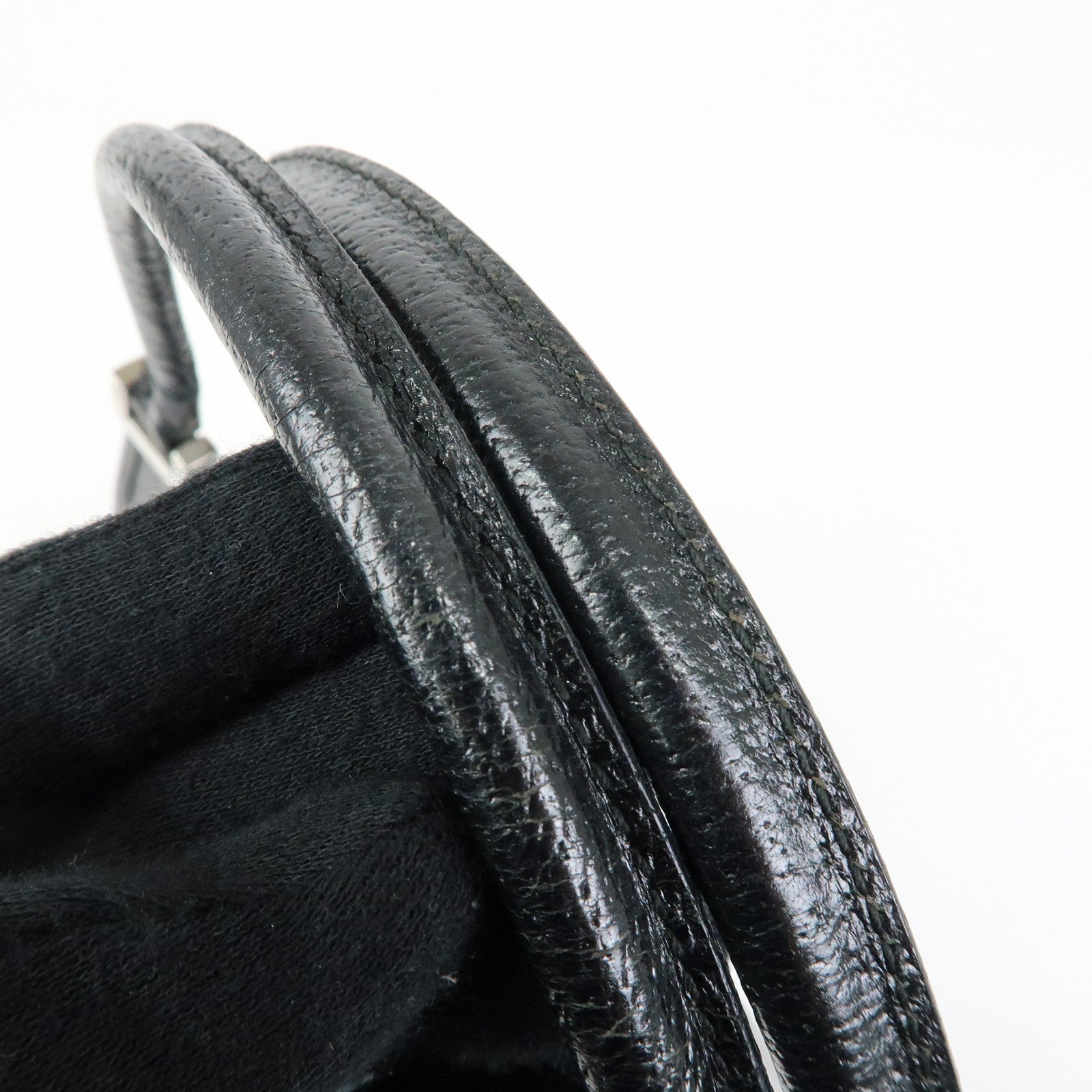 GUCCI Jackie Leather Hand Bag Black 0021068