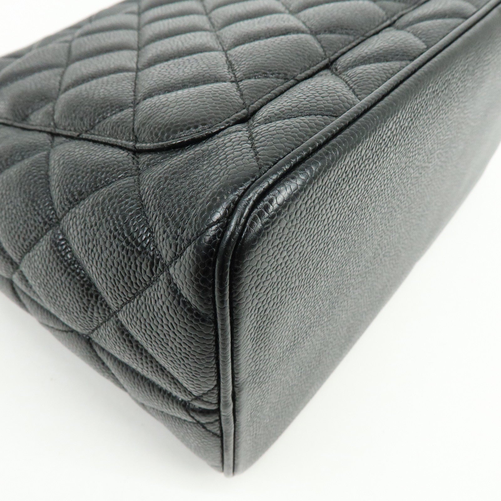 CHANEL Matelasse COCO Mark Medallion Caviar Skin Tote Bag A01804
