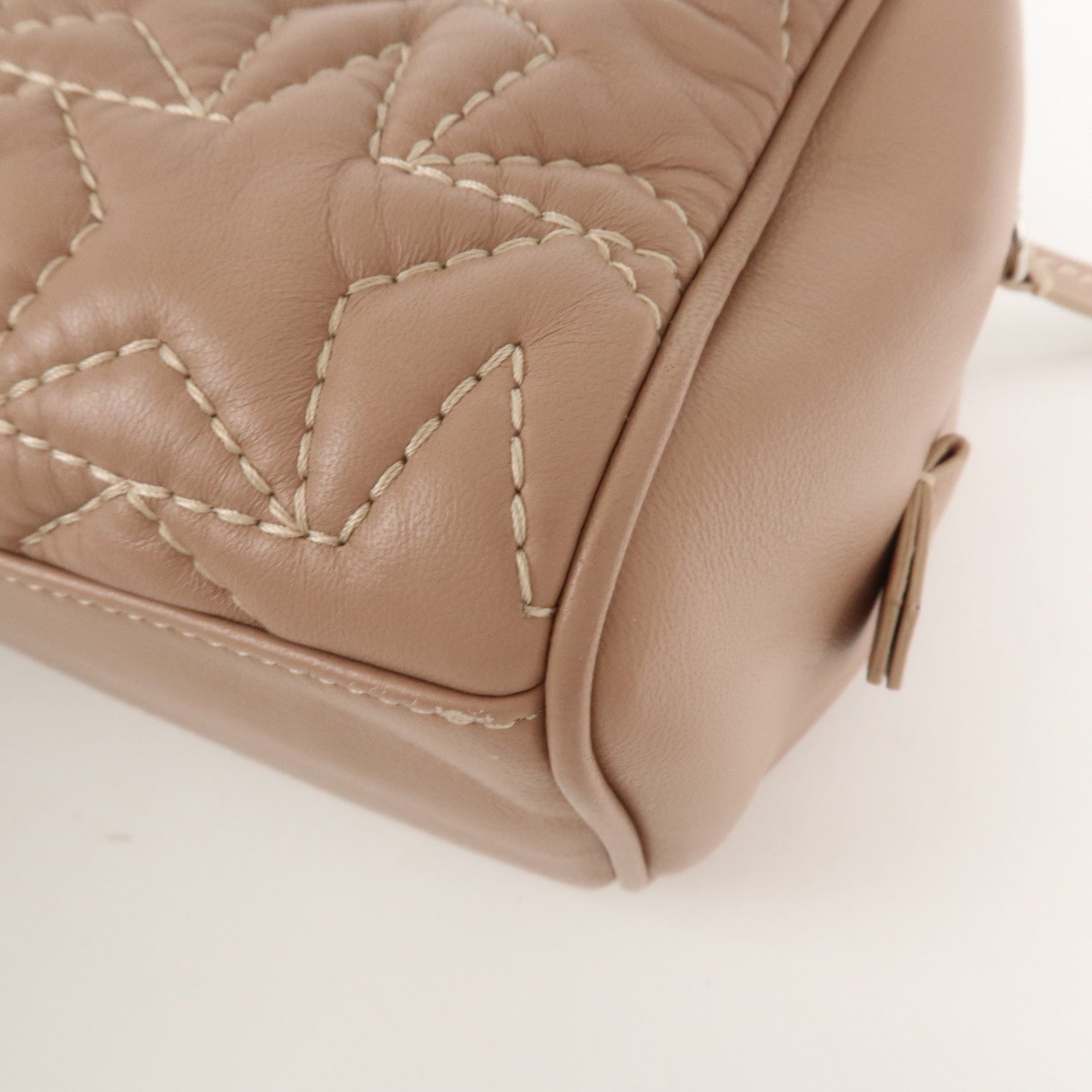 JIMMY CHOO Leather HELIA BOWLING S 2Way Hand Bag Pink Beige