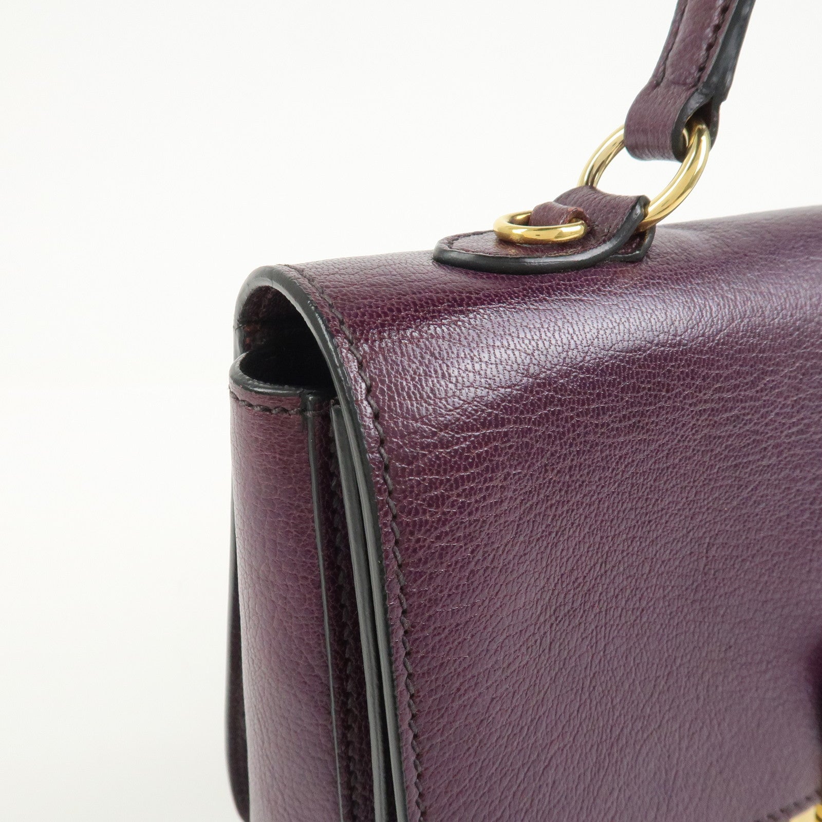 MIU MIU Logo Leather 2Way Shoulder Bag Hand Bag Purple RN0726