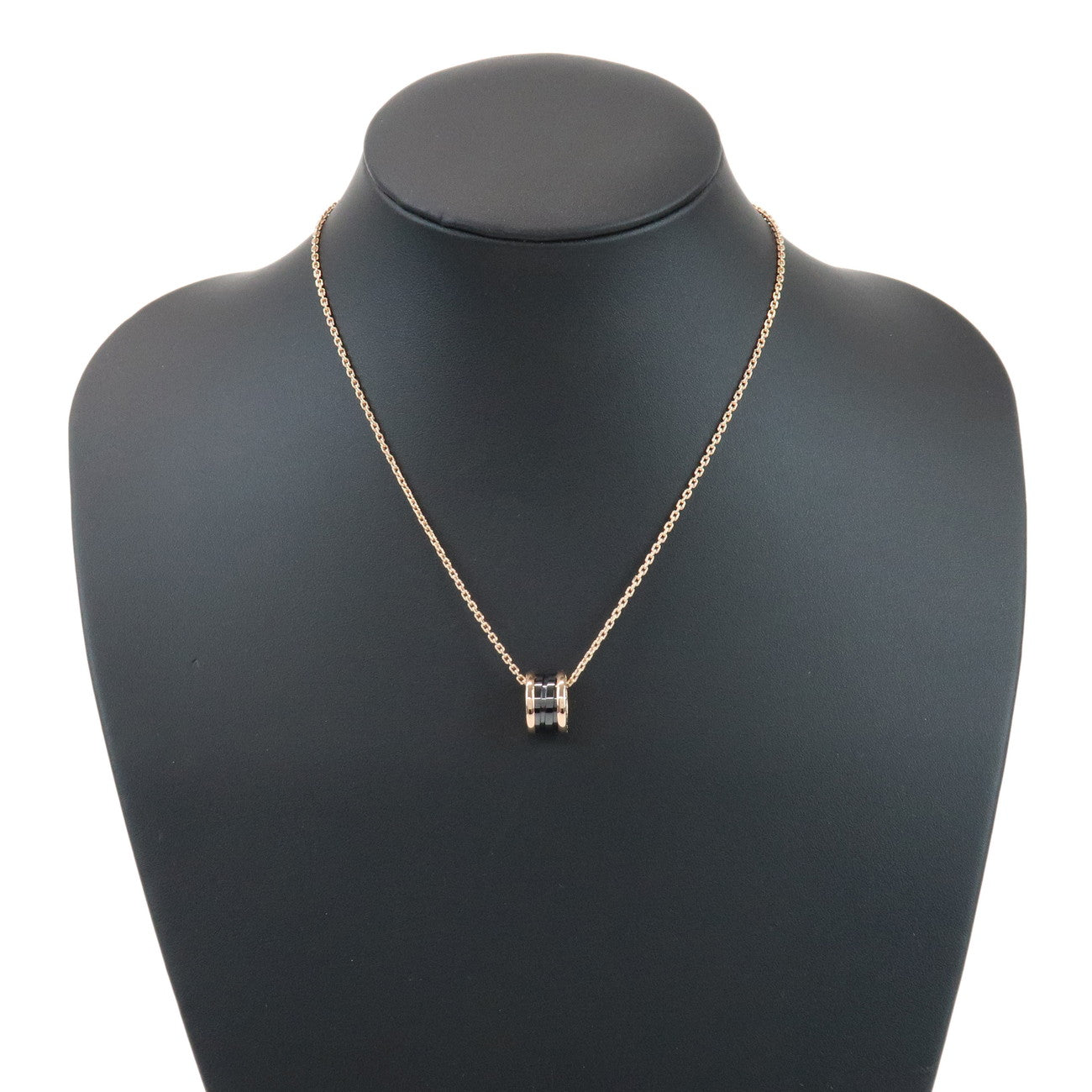 BVLGARI B-zero1 Necklace K18PG 750PG Rose Gold Black Ceramic