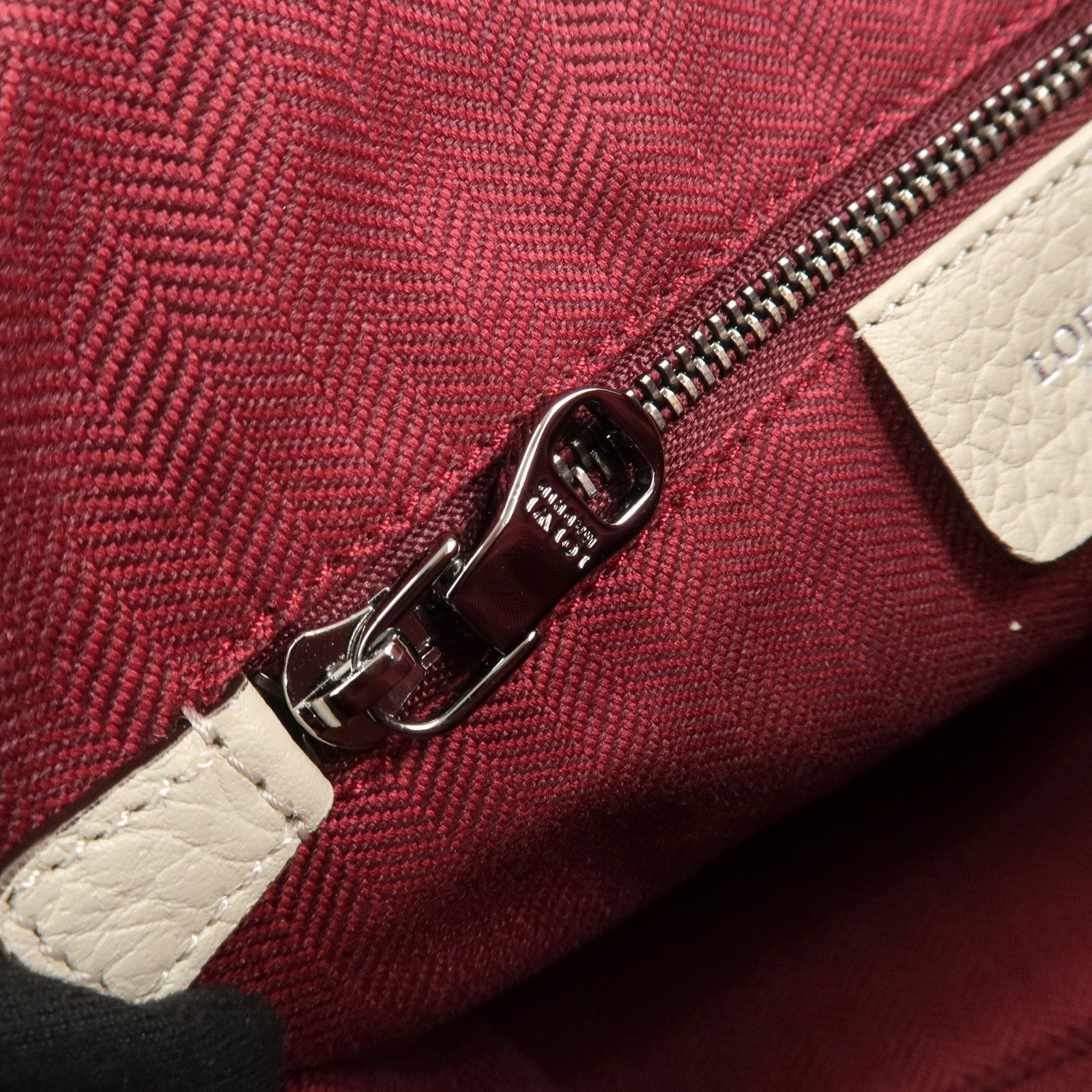 LOEWE Anagram Leather 2Way Bag Shoulder Bag Hand Bag Ivory