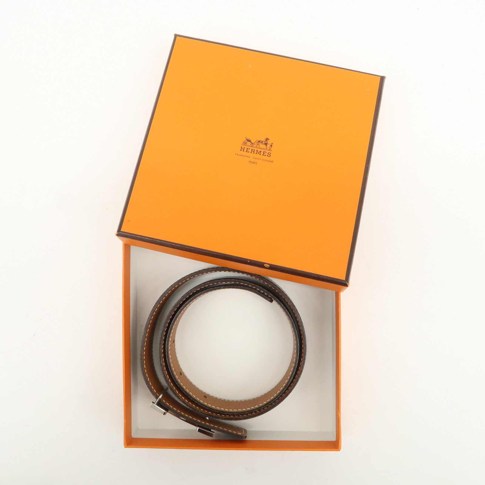 HERMES H Buckle Reversible Constance Belt 65 □D Stamped Black