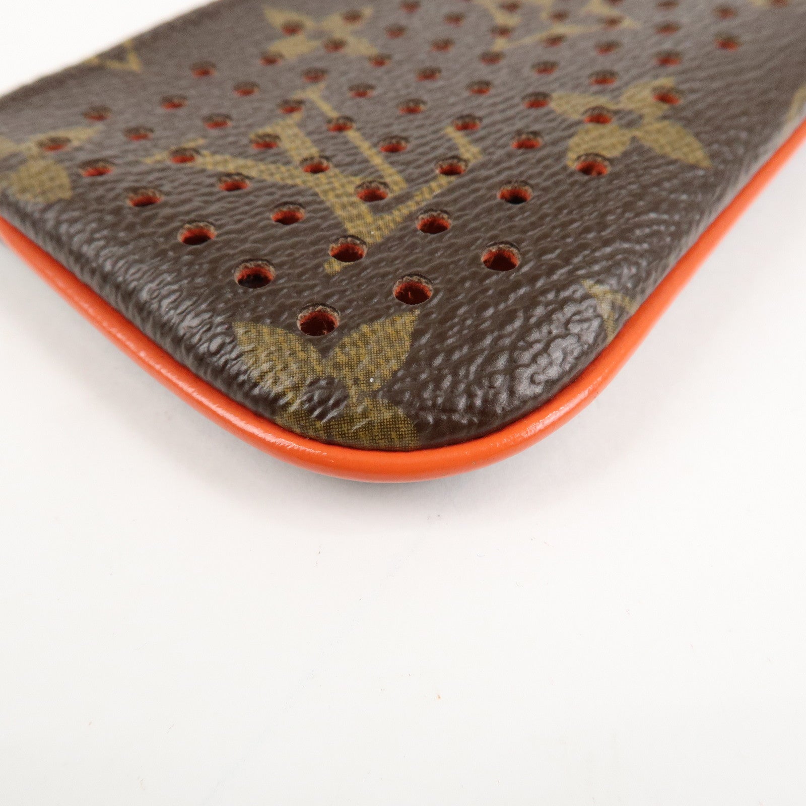 Louis Vuitton Monogram Canvas Perfo Pochette Cles Orange M95222 Used