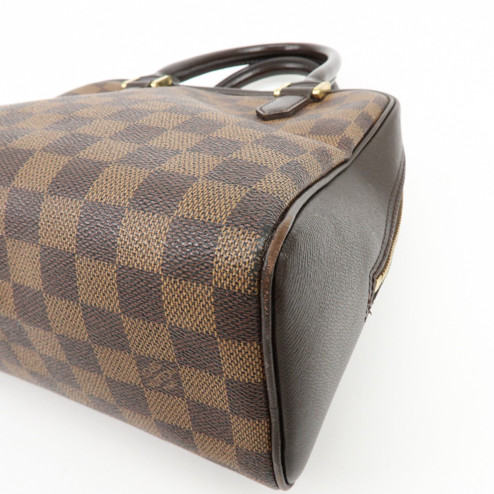 Louis Vuitton Damier Ebene Canvas Leather Brera Hand Bag N51150