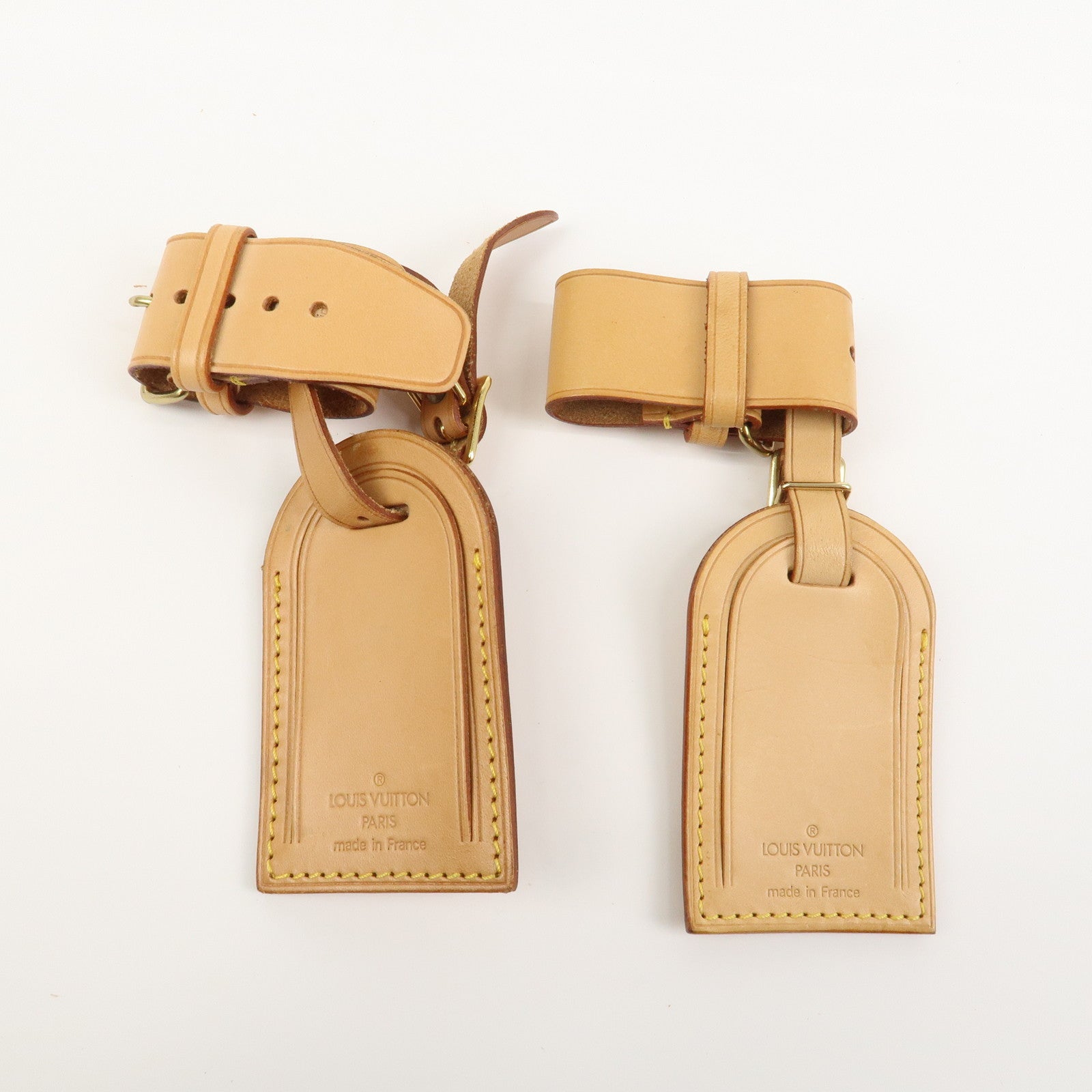 Louis Vuitton Set of 10 Leather Name Tag & Poignet Natural