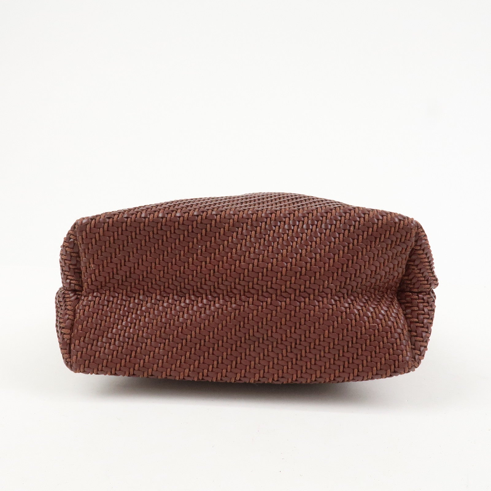 HERMES Amedaba PM Diago Leather Tote Bag Hand Bag Brown