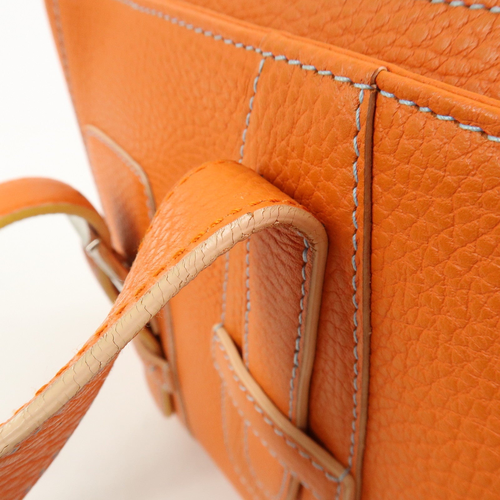 LOEWE Senda Leather Hand Bag Orange