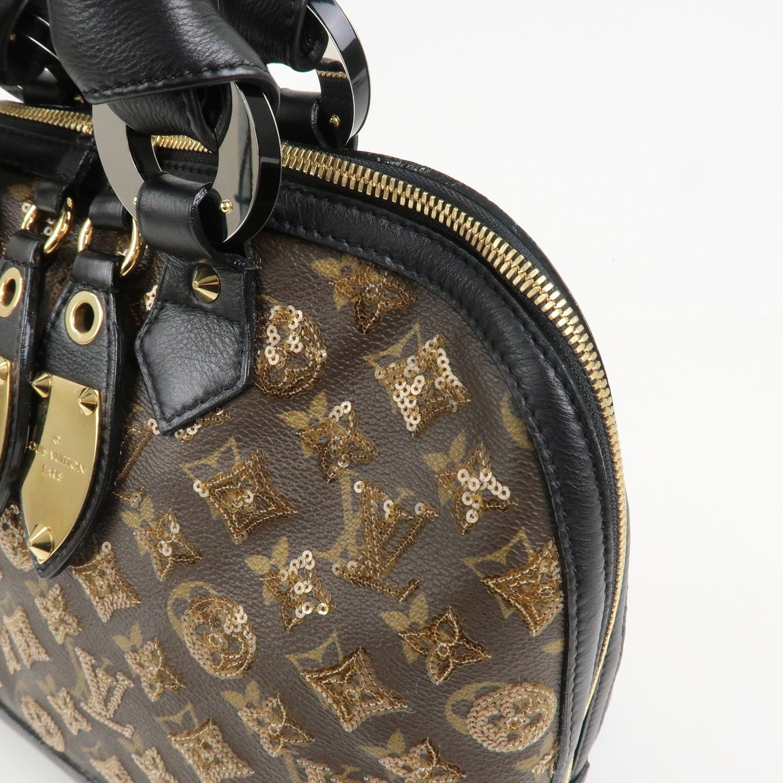 Louis Vuitton Monogram Eclipse Alma Hand Bag Ambre Brown M40245