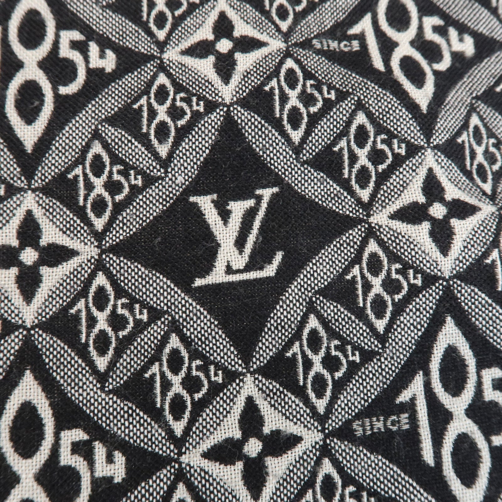 Louis Vuitton Monogram SINCE 1854 Silk Wool Scarf Black MP2821
