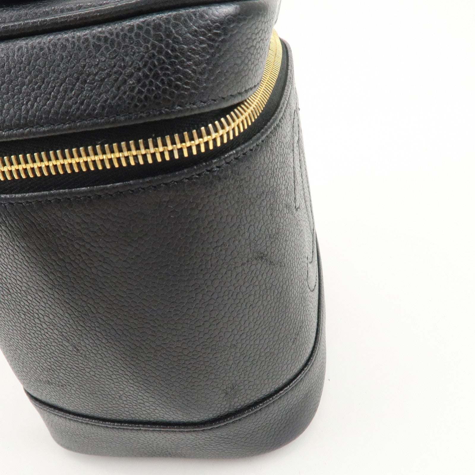 CHANEL COCO Mark Caviarskin Vanity Bag Hand Bag Black A01998