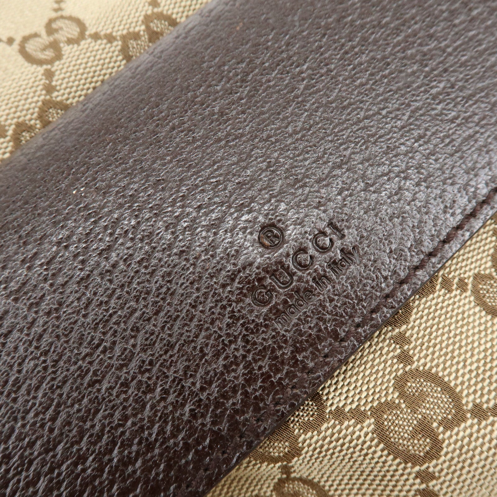 GUCCI Sherry GG Canvas Leather Shoulder Bag Beige Brown 169937