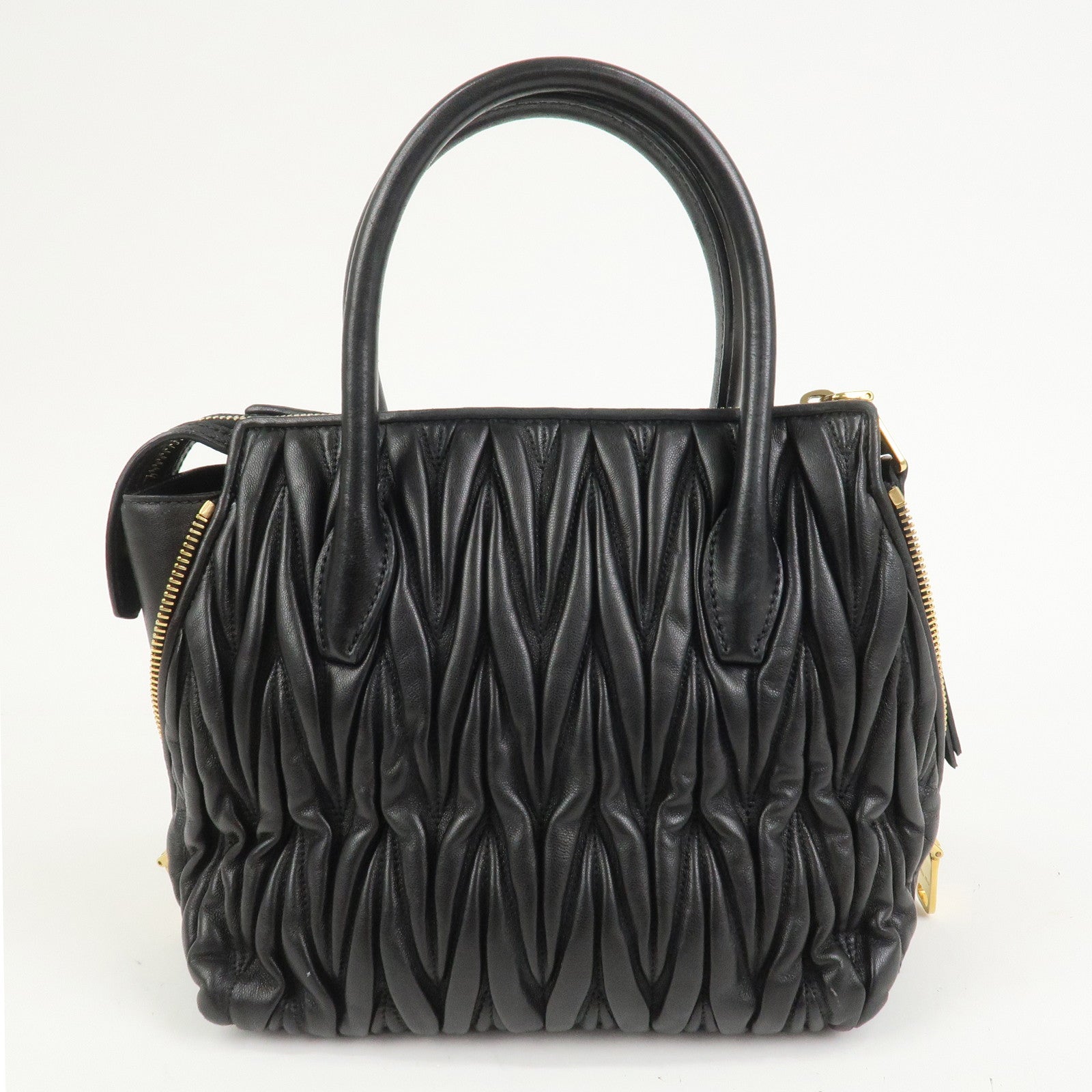 MIU MIU Matelasse Leather 2Way Bag Hand Bag Shoulder Bag 5BA003