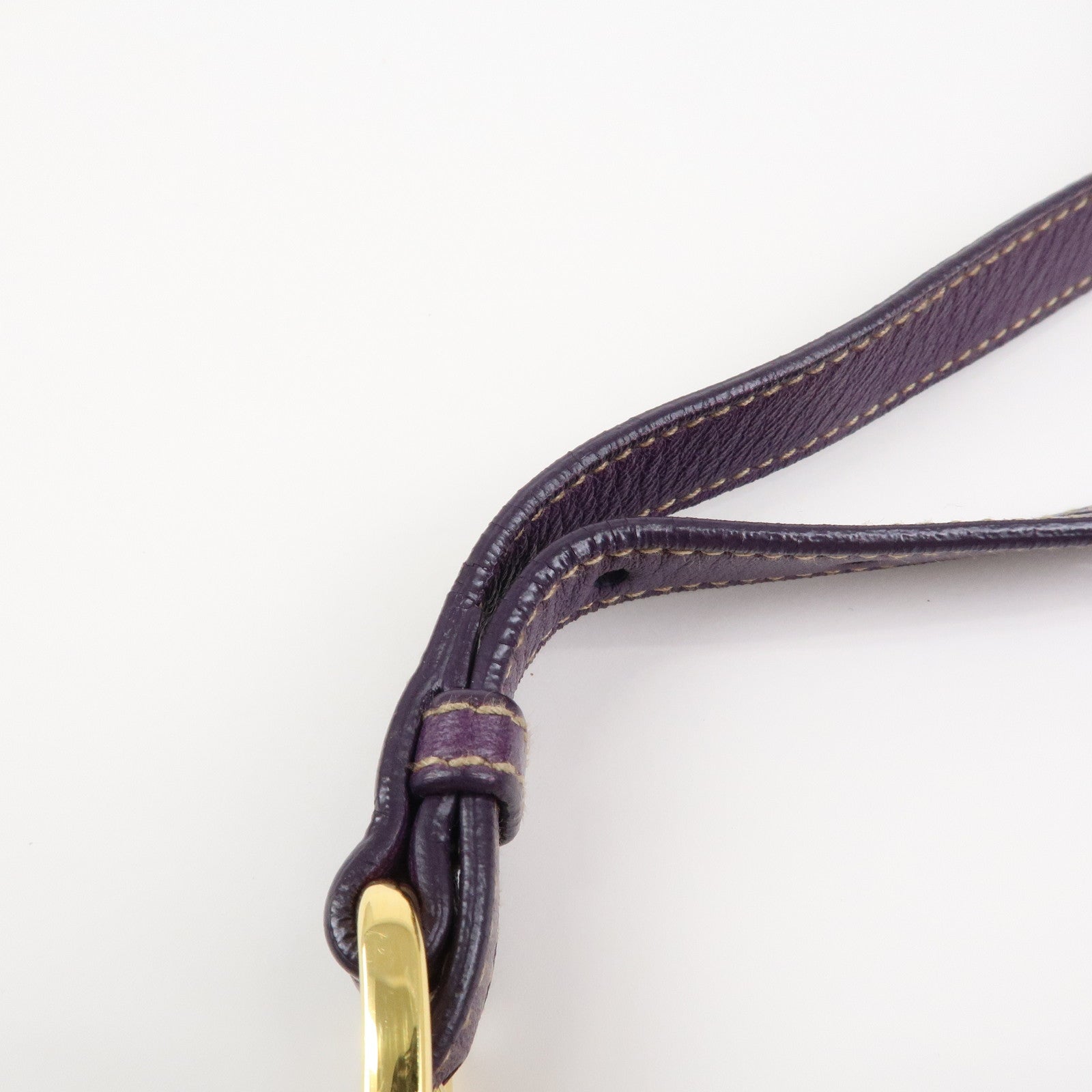 PRADA Logo Nappa Leather Ribbon Mini Shoulder Bag Purple 1NF727