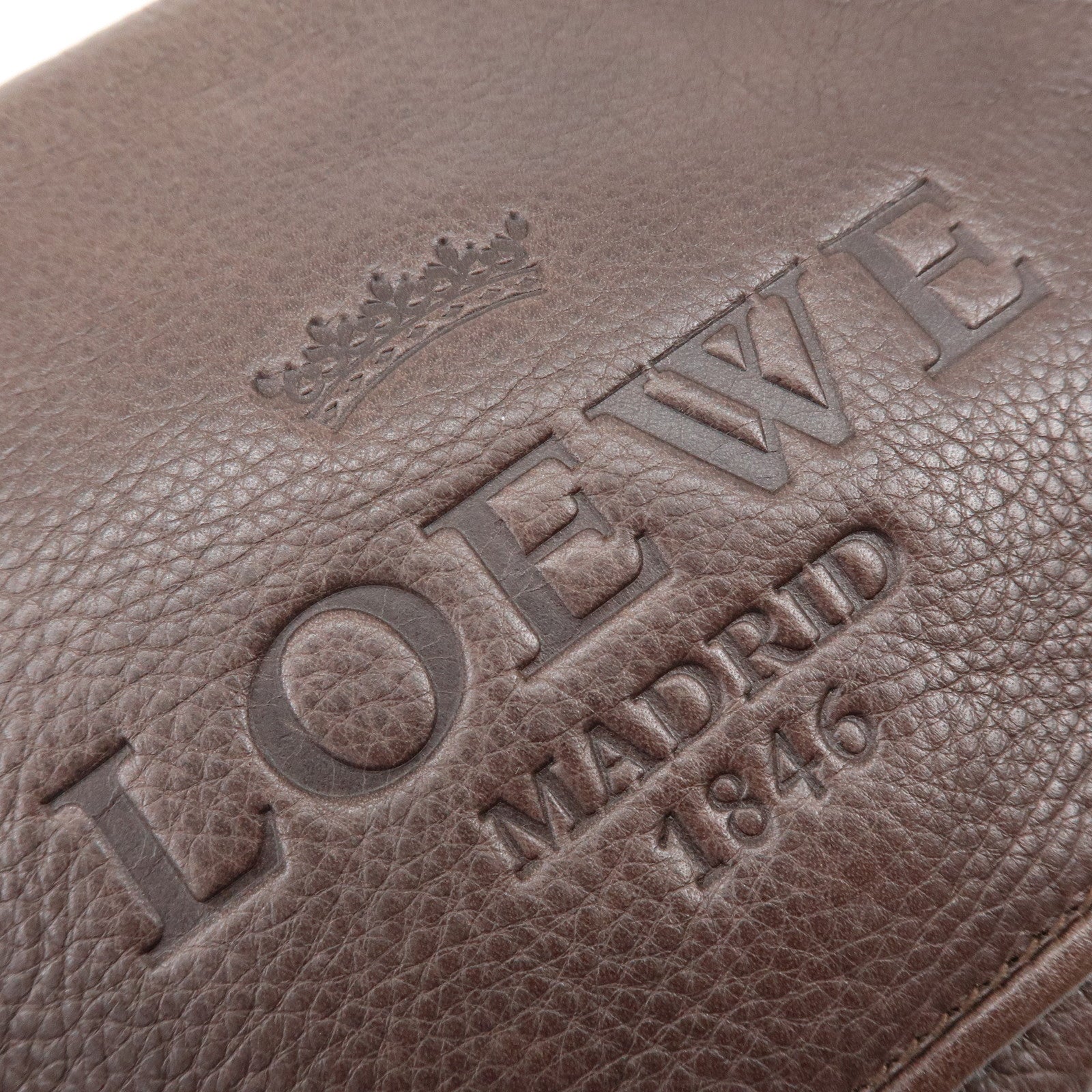 LOEWE Heritage Leather Shoulder Bag Crossbody Bag Dark Brown