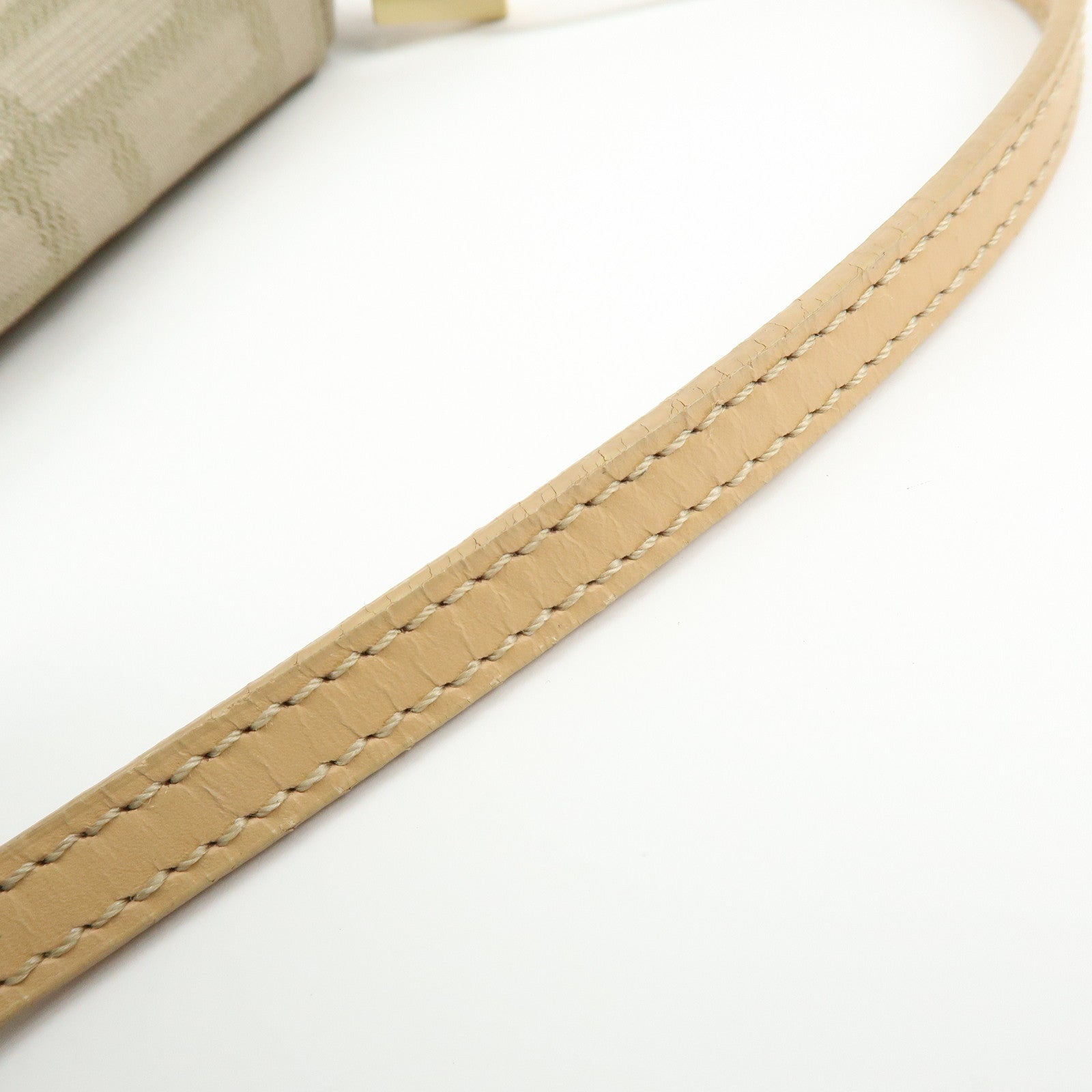 FENDI Zucca Canvas Leather Hand Bag Beige 8BR180