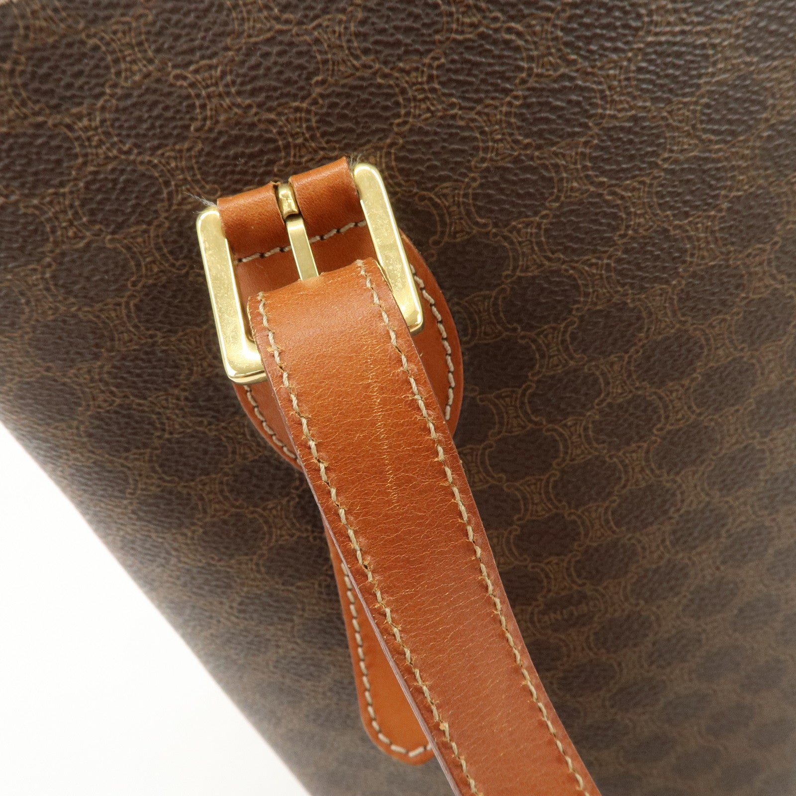 CELINE Macadam PVC Leather Tote Bag Shoulder Bag Brown