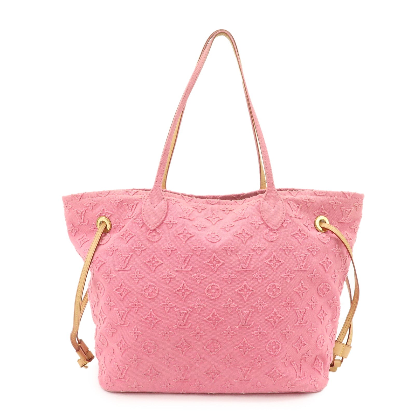 Louis Vuitton Monogram Stone Neverfull MM Tote Bag Shoulder Bag Rose M40834