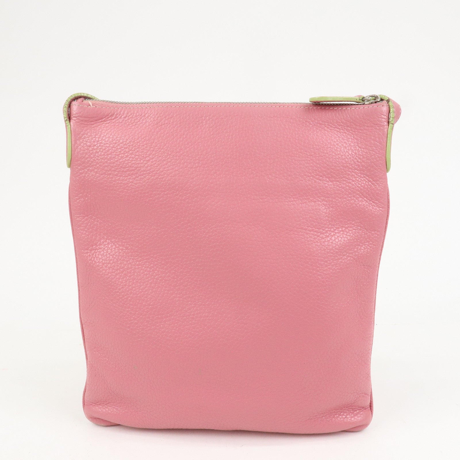 LOEWE Senda Leather Shoulder Bag Crossbody Bag Pink Light Green