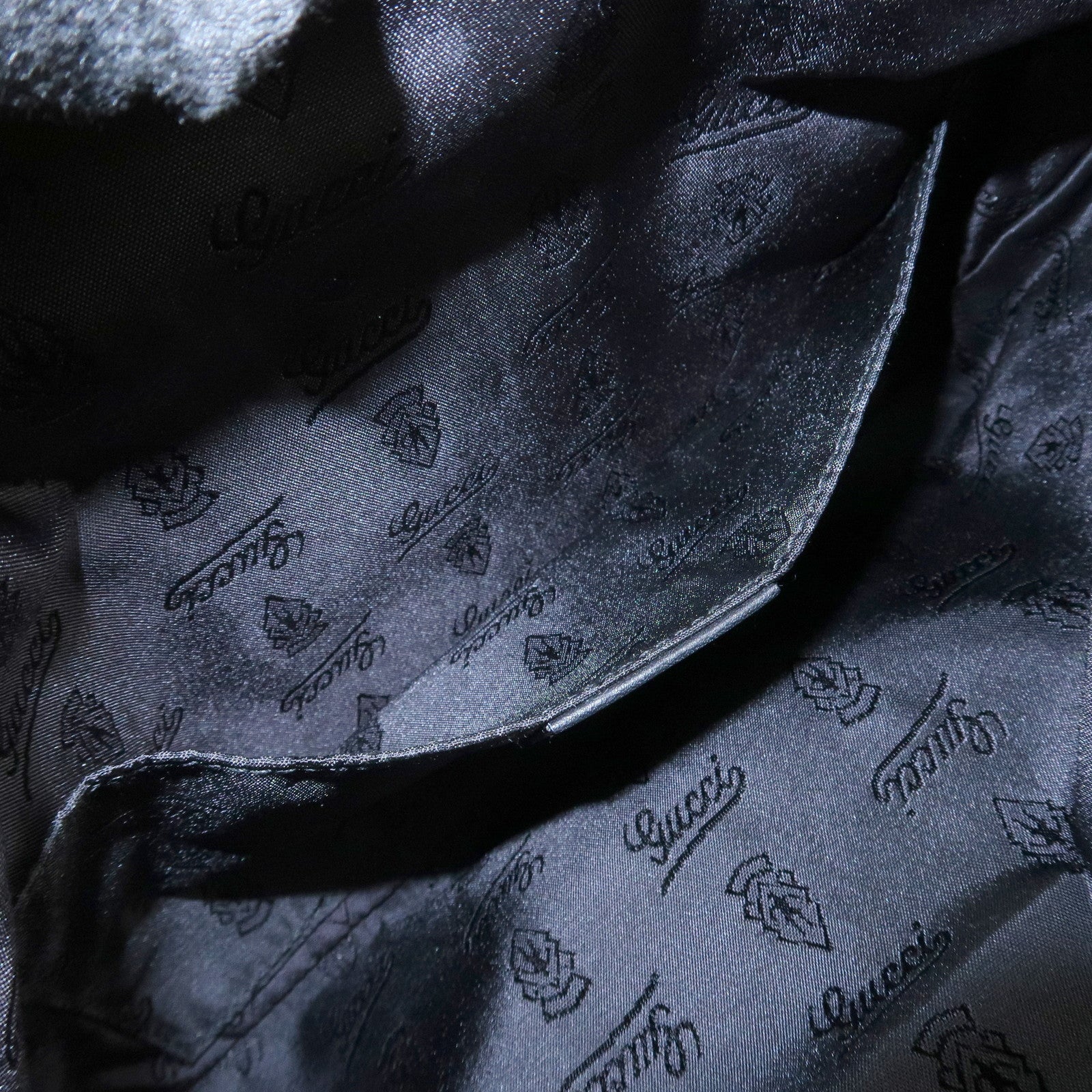 GUCCI Bamboo Leather Clutch Bag Black Gold Hardware 218496 Used