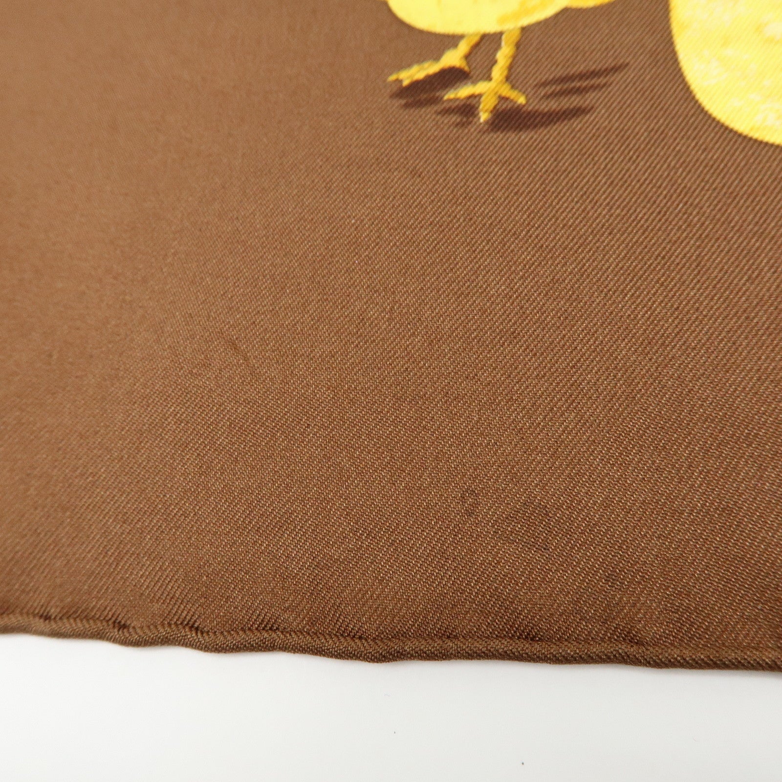HERMES Carre 90 Silk 100% Scarf COUVEE D HERMES Brown Yellow