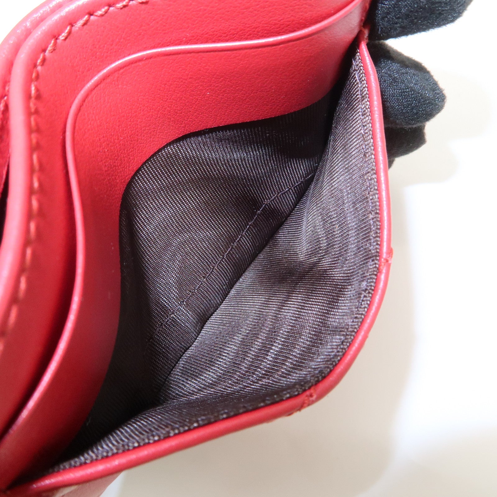 GUCCI GG Marmont Leather Card Case Red Gold Hardware 443127