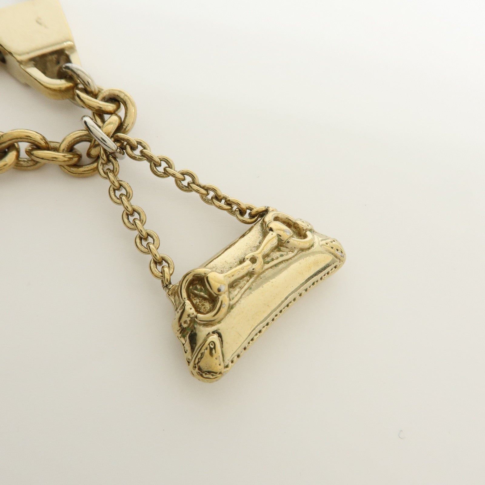 GUCCI Metal Bag Charm Key Charm Boot Bag Motif Gold