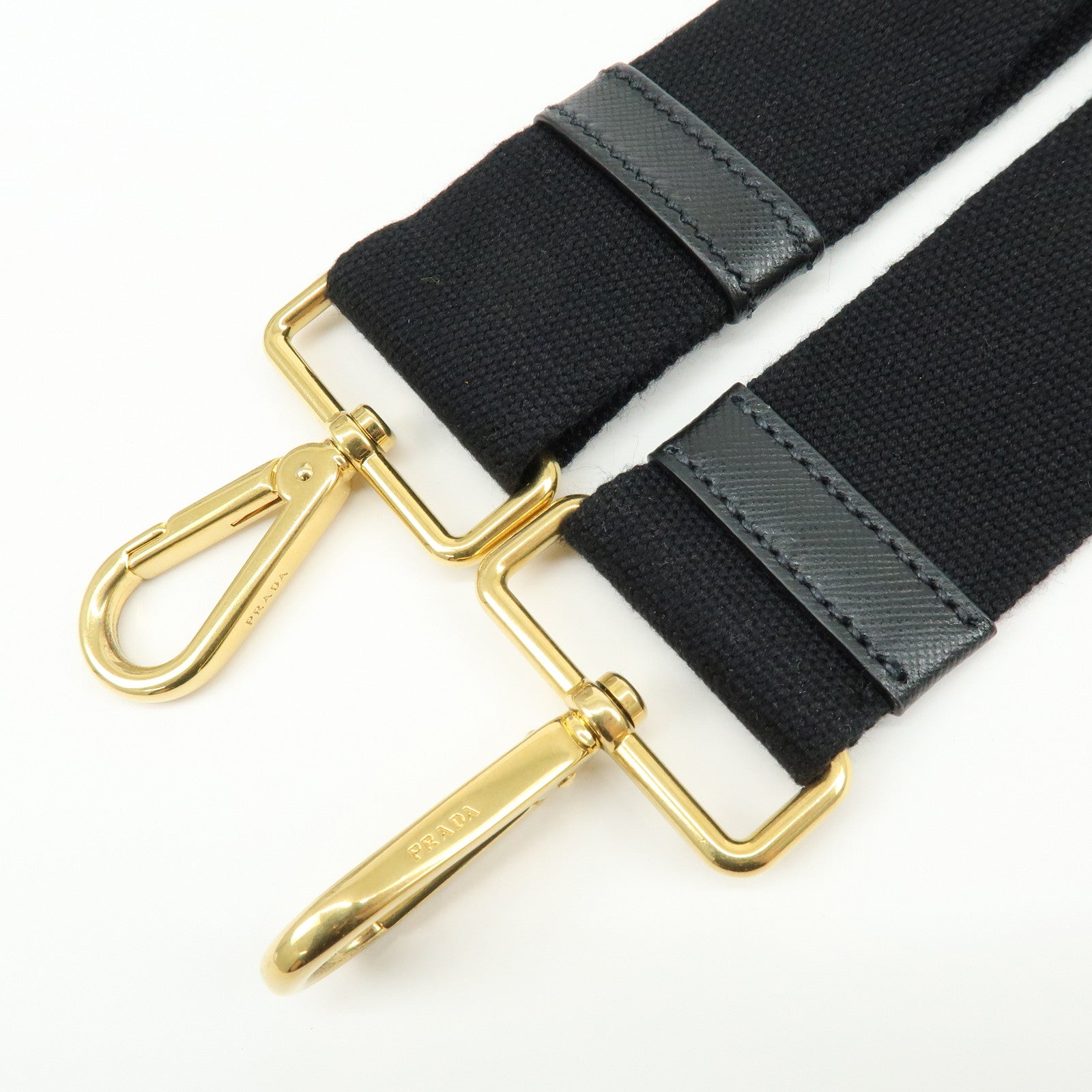 PRADA Canapa Canvas 2Way Bag Hand Bag Shoulder Bag Black Ivory