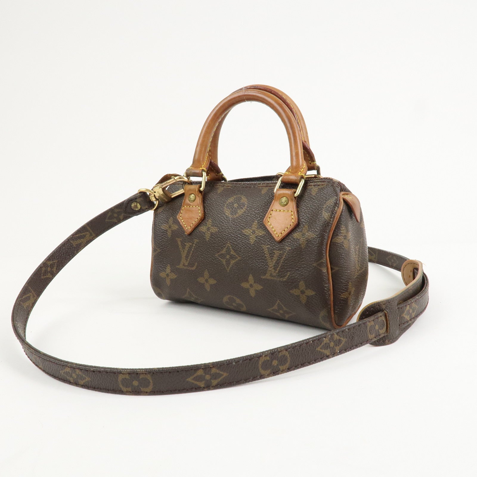 Louis Vuitton Monogram Mini Speedy & Strap Brown M41534 J75010