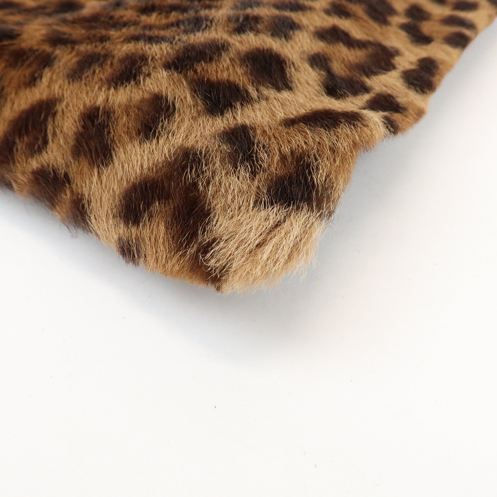 LOEWE Unborn Calf Leather Tote Bag Hand Bag Brown Black