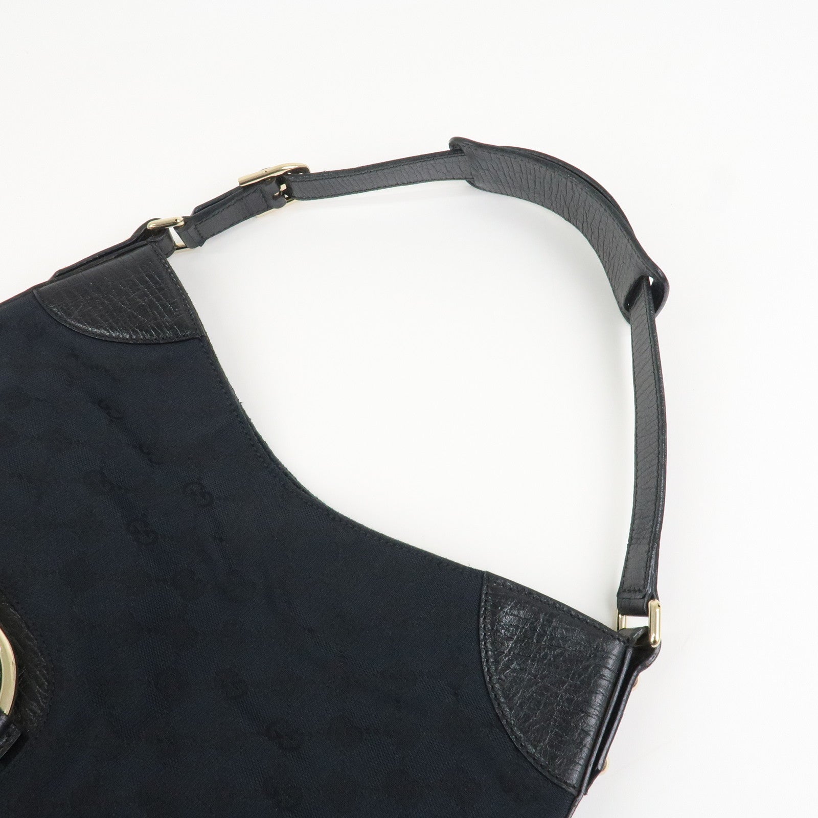 GUCCI Horsebit Shoulder Bag Hand Bag Black 137386