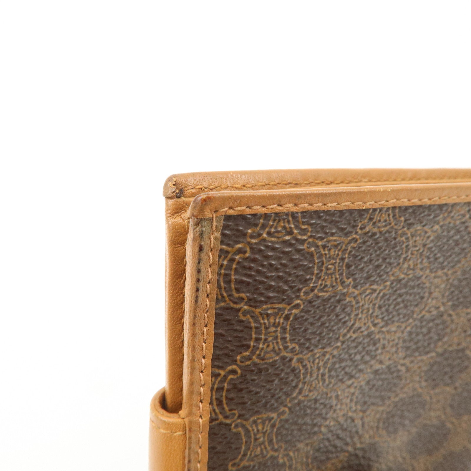 CELINE Macadam PVC Leather Bi-Fold Compact Wallet Brown