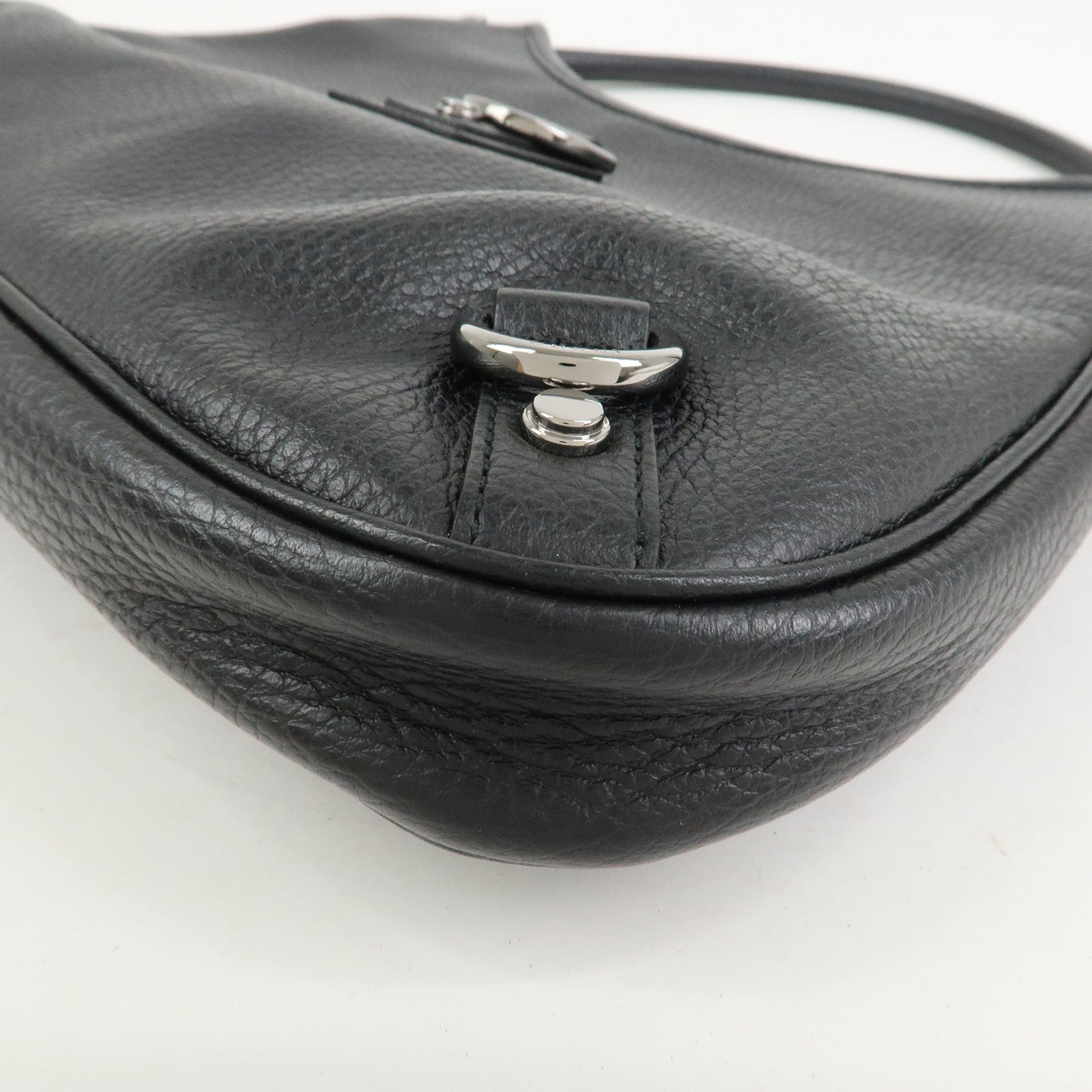 GUCCI Abbey Leather Shoulder Bag Hand Bag Black Silver S268637