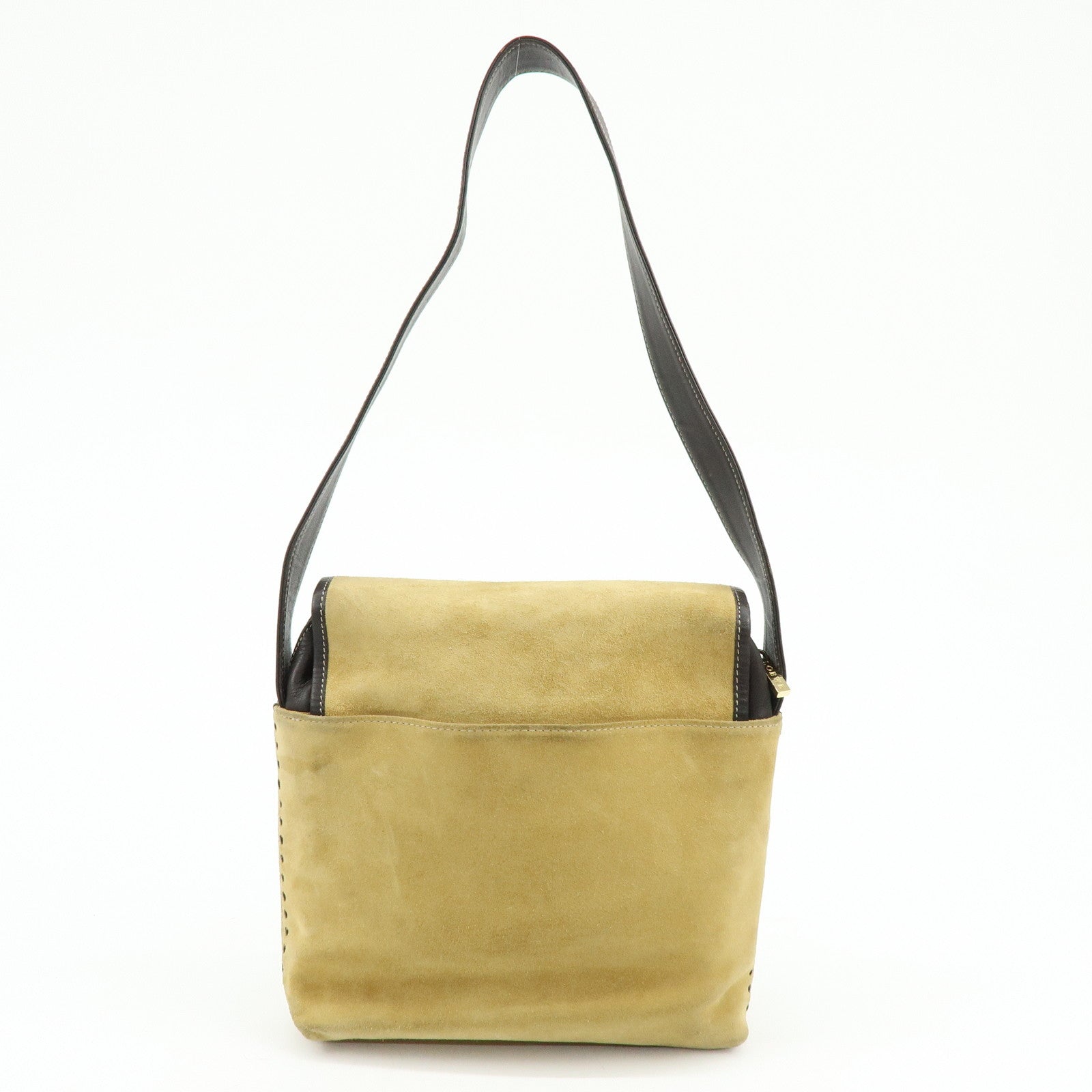 LOEWE Anagram Suede Leather Shoulder Bag Crossbody Bag Beige