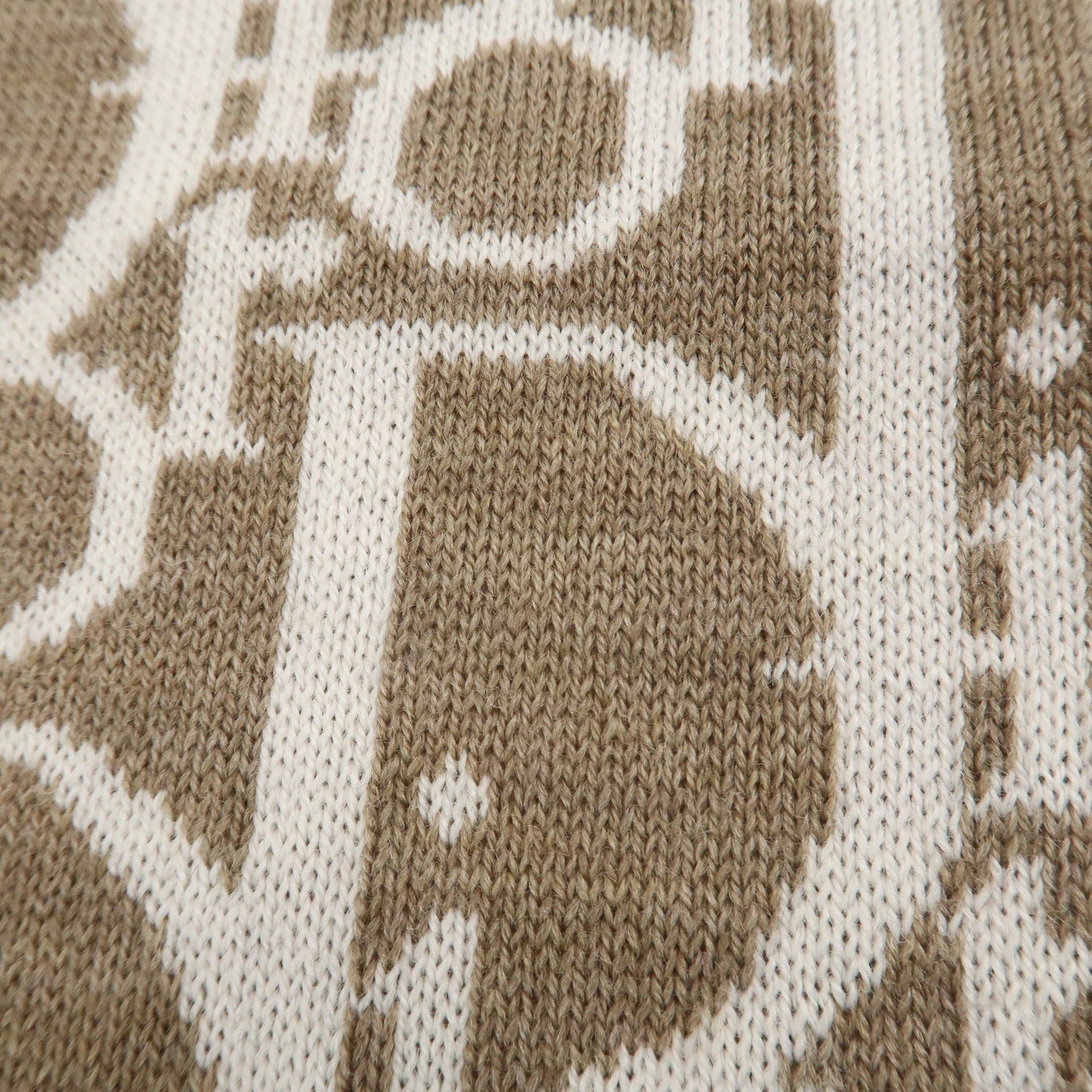 Christian Dior Trotter Wool 100% Scarf Shawl Brown