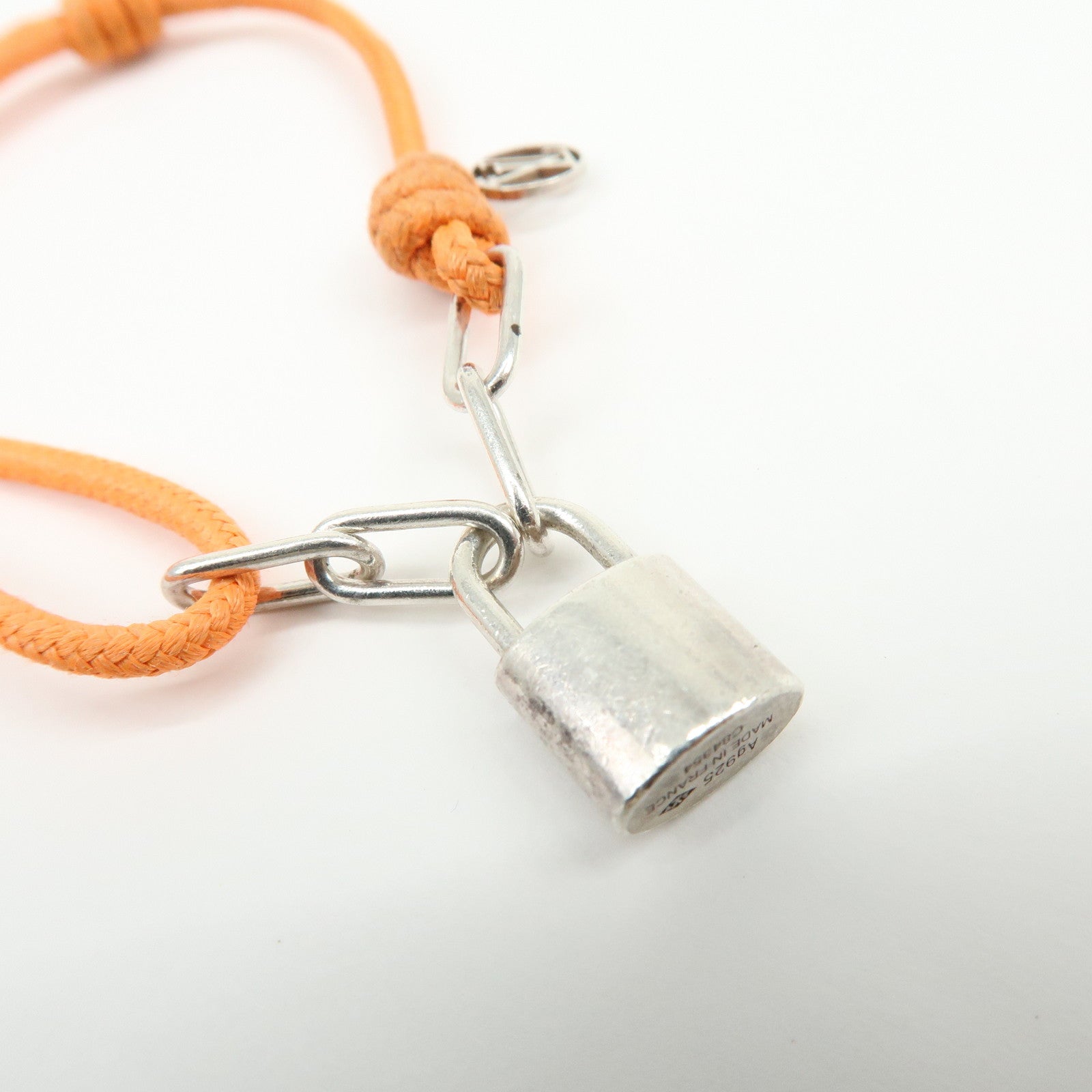 Louis Vuitton Silver Lockit Virgil Abloh Bracelet Orange Q95865