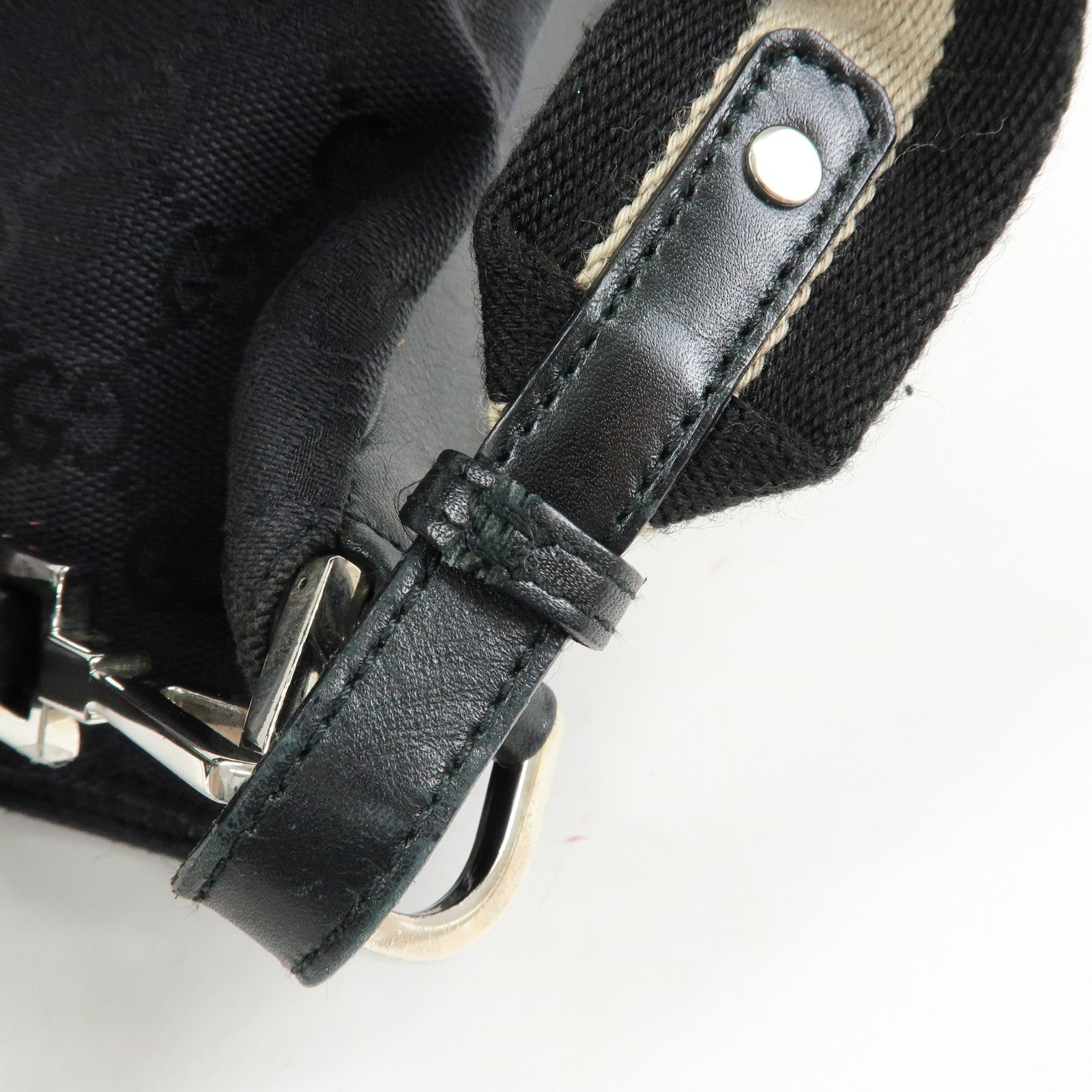 GUCCI Bamboo Sherry GG Canvas 2Way Bag Shoulder Bag Black 001・4058