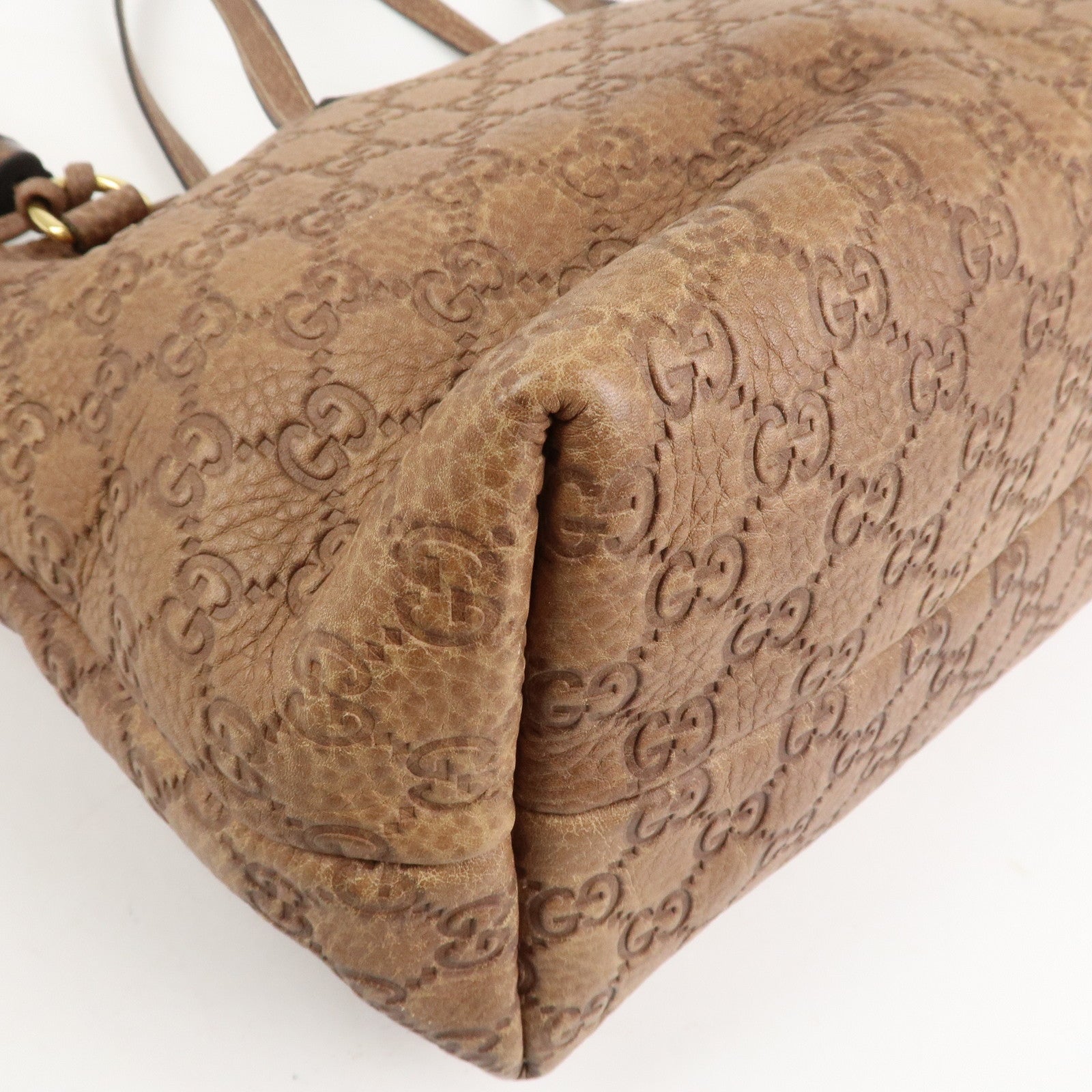 GUCCI Bamboo Guccissima Leather Tote Bag Brown Tassel 218780 Used