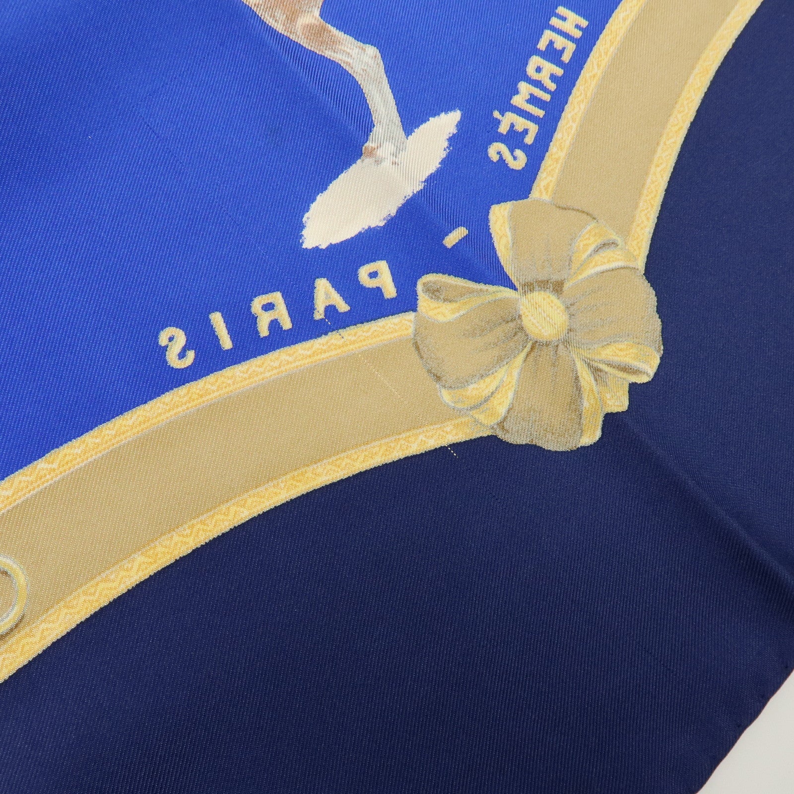 HERMES Carre 90 Silk 100% Scarf Le General LA Hotte Navy Red Blue