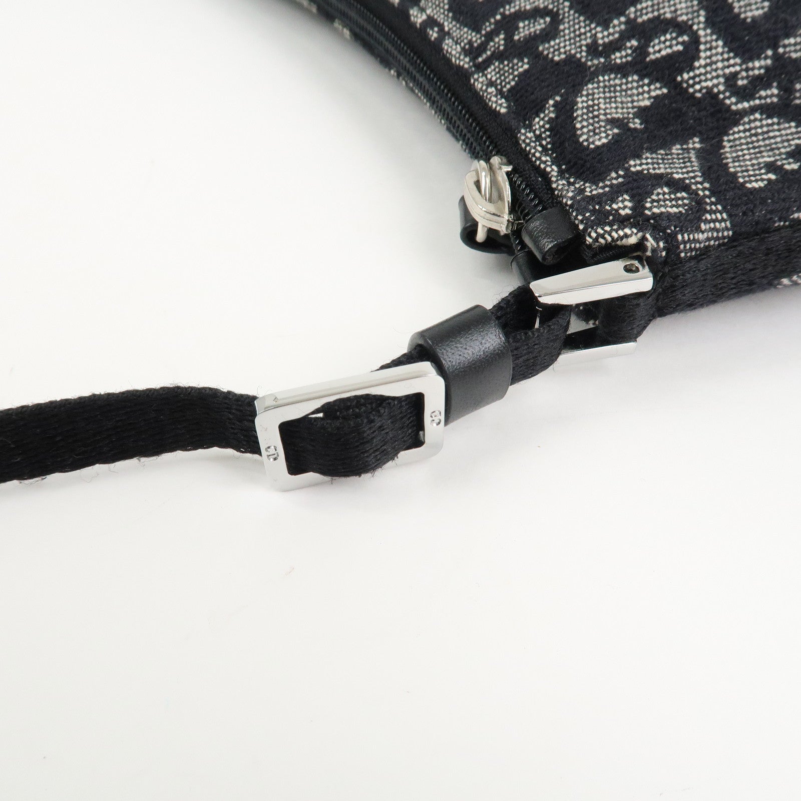 Christian Dior Trotter Canvas Accessory Pouch Hand Bag Navy