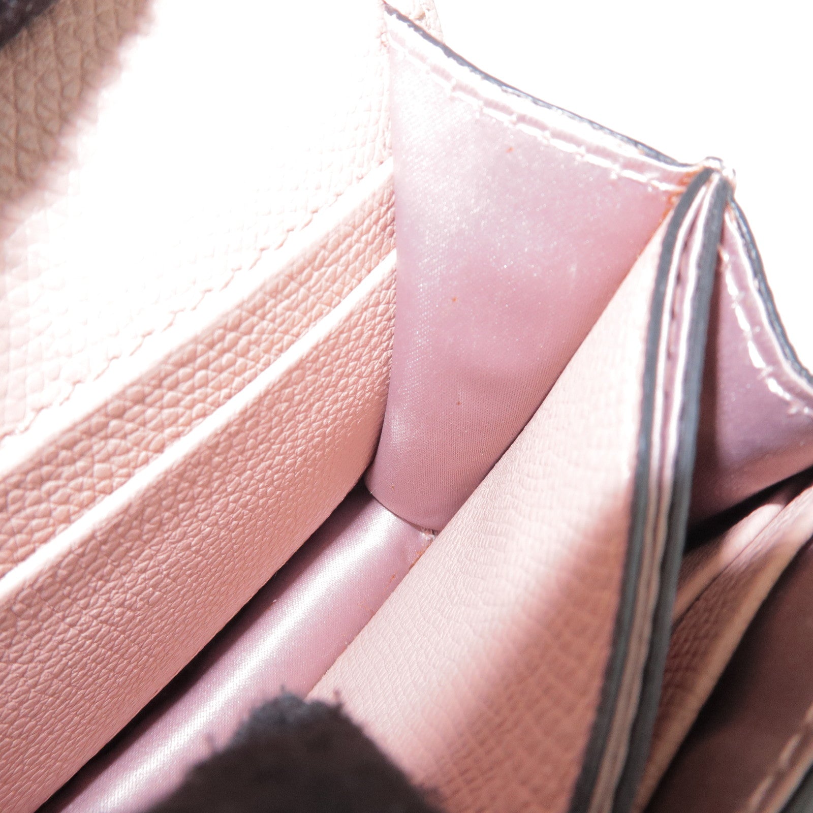 VALENTINO V Sling Leather Shoulder Bag Crossbody Bag Pink Beige